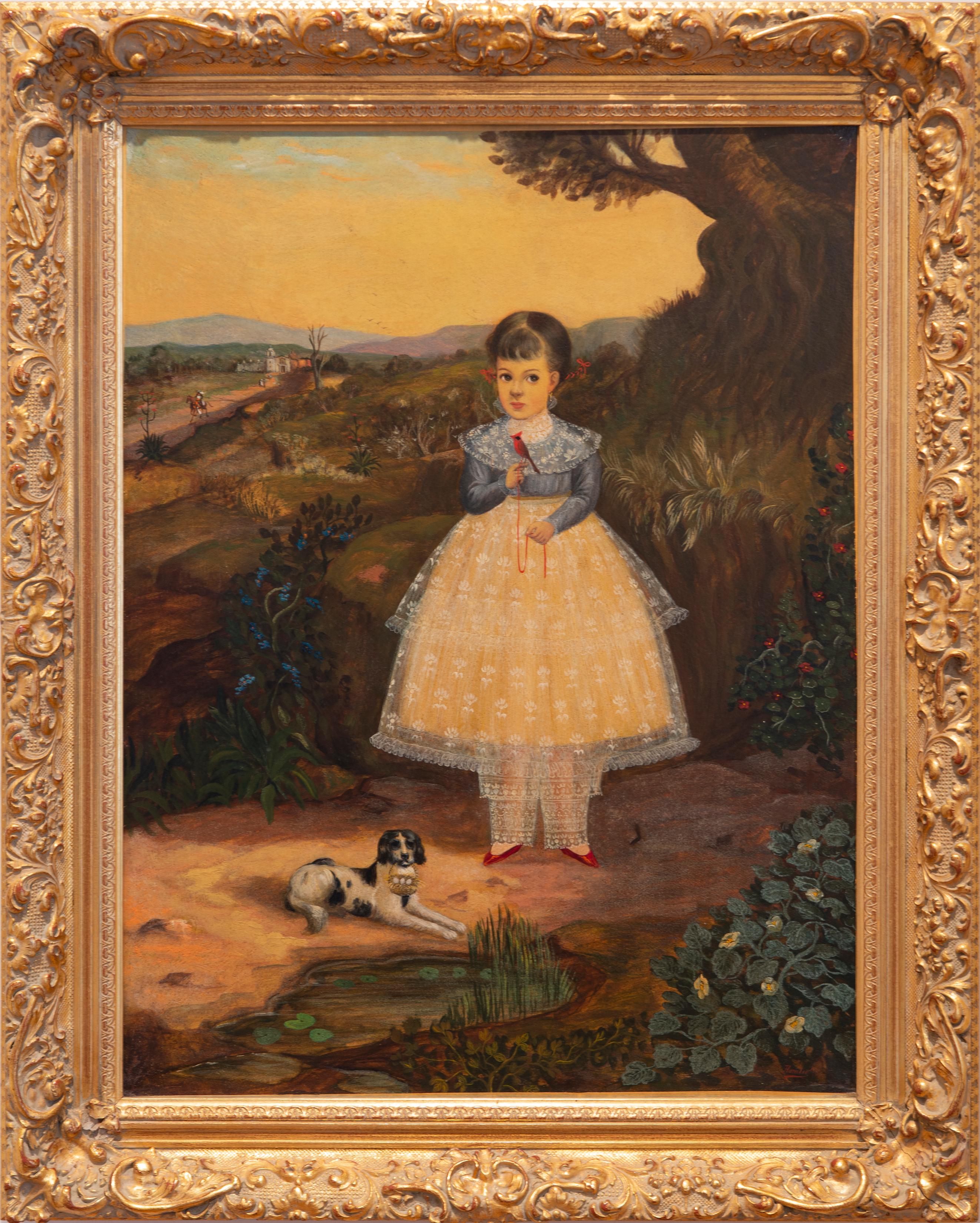 Horacio Rentería Rocha oil paintings are mostly small panels representing idealized and magnificently dressed children. Typically, these are surrounded by beautiful Mexican cultural objects such as for example Piñatas. Pets, especially dogs and