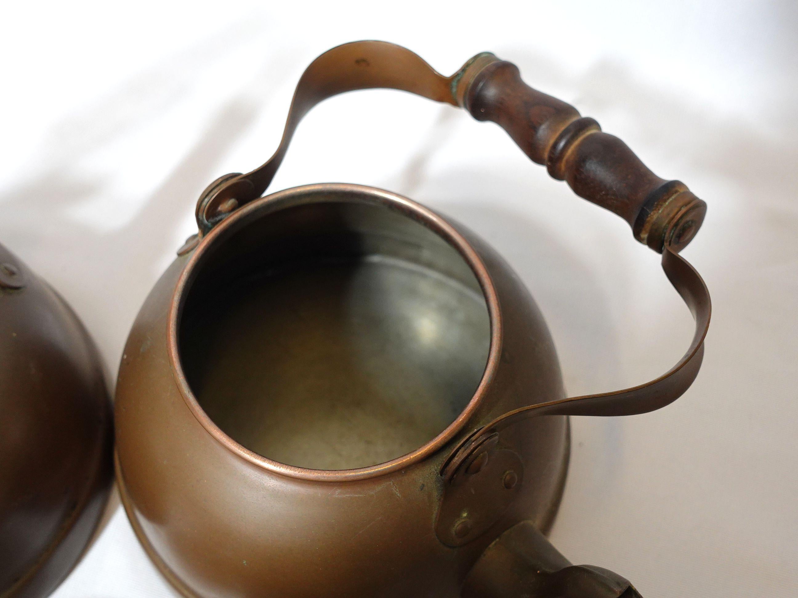 Pair of Portugal Copper Tea Kettle, TC#09-1 & 2 For Sale 4