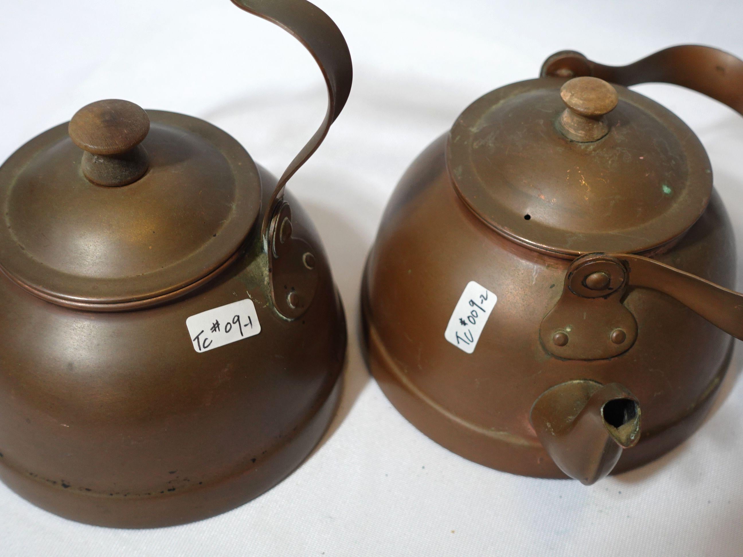 Pair of Portugal Copper Tea Kettle, TC#09-1 & 2 For Sale 5