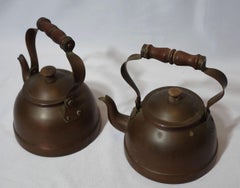 Pair of Portugal Copper Tea Kettle, TC#09-1 & 2