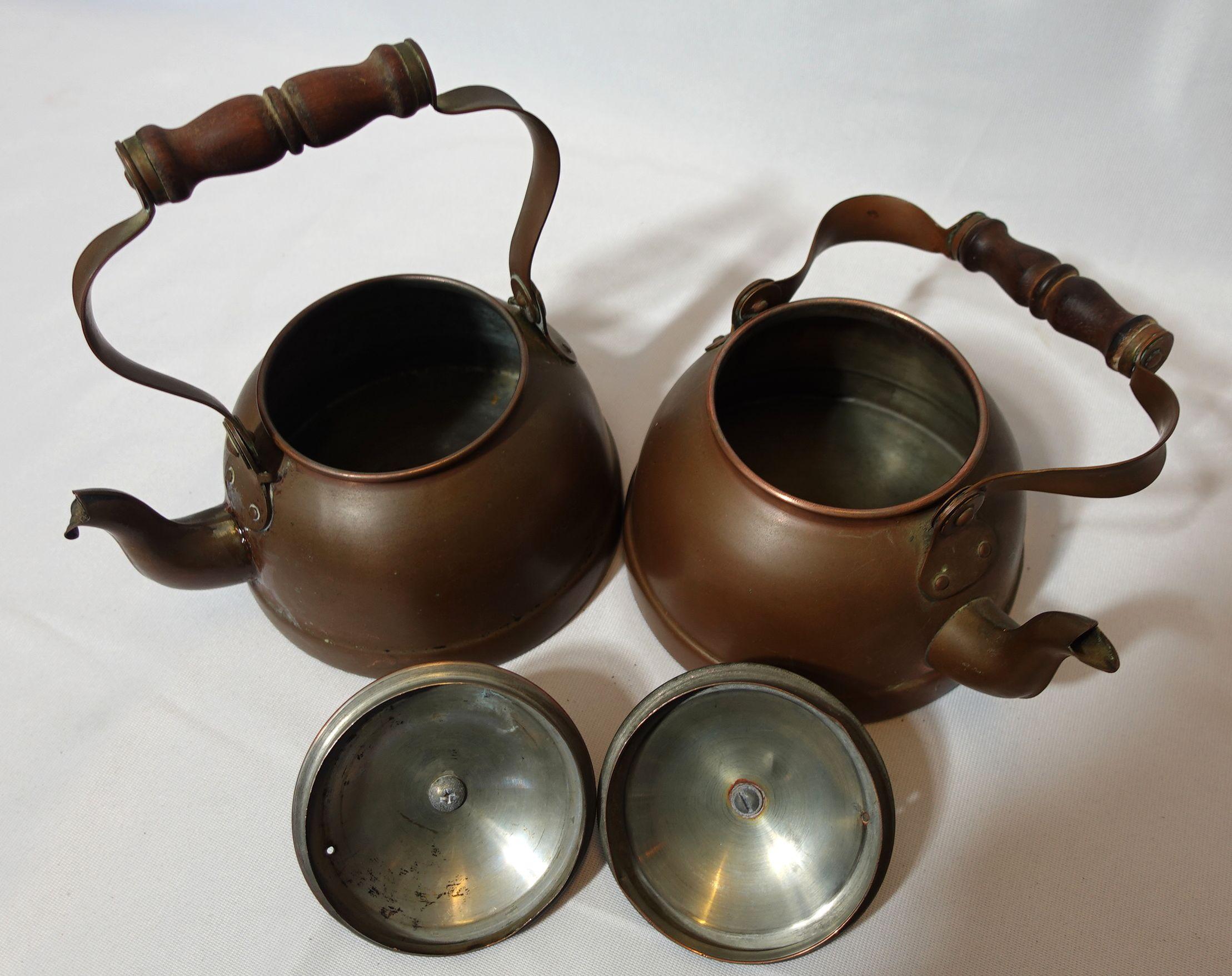 Pair of Portugal Copper Tea Kettle, TC#09-1 & 2 For Sale 2