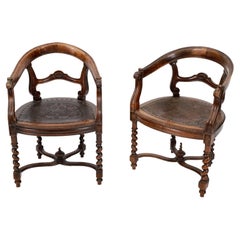 Antique Pair of Portuguese Arm Chairs 19th Century