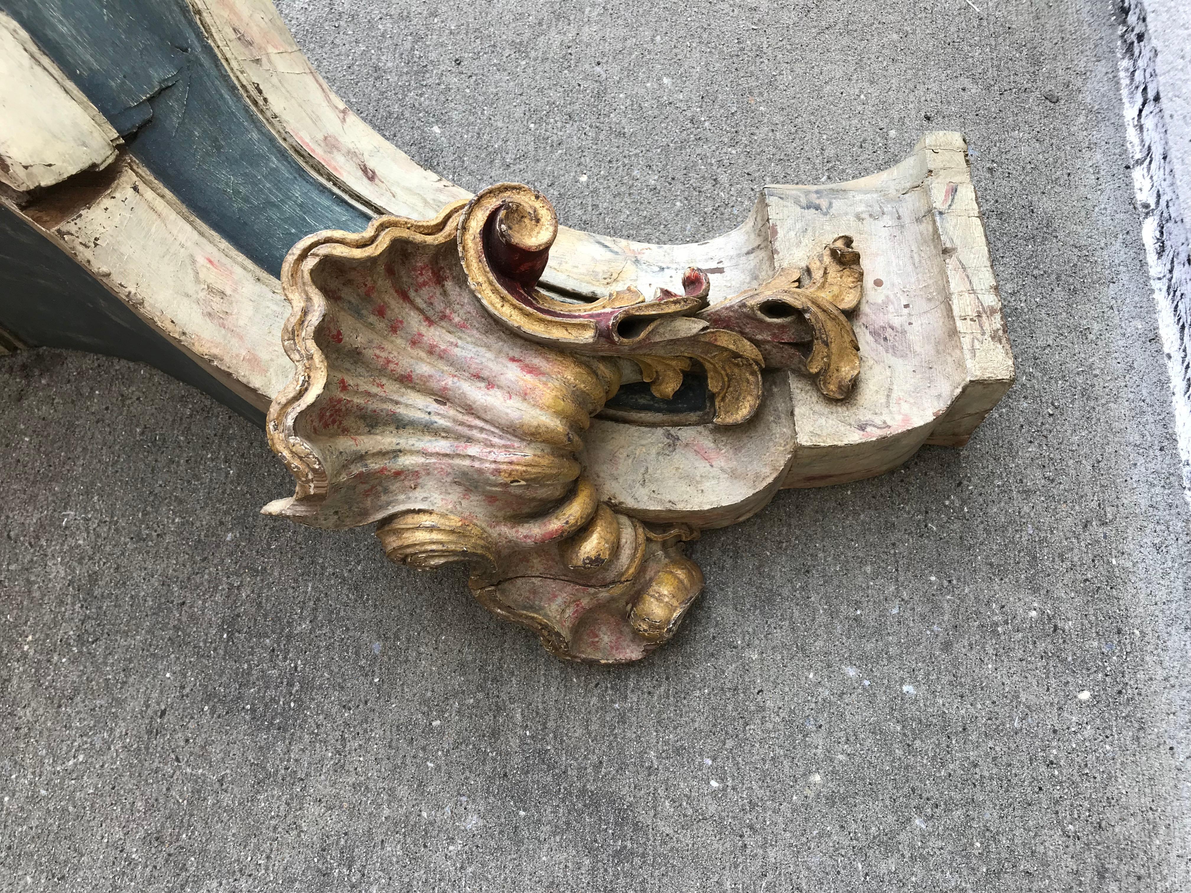 Pair of Large Scale 19th Century Portuguese Baroque Wall Brackets 9