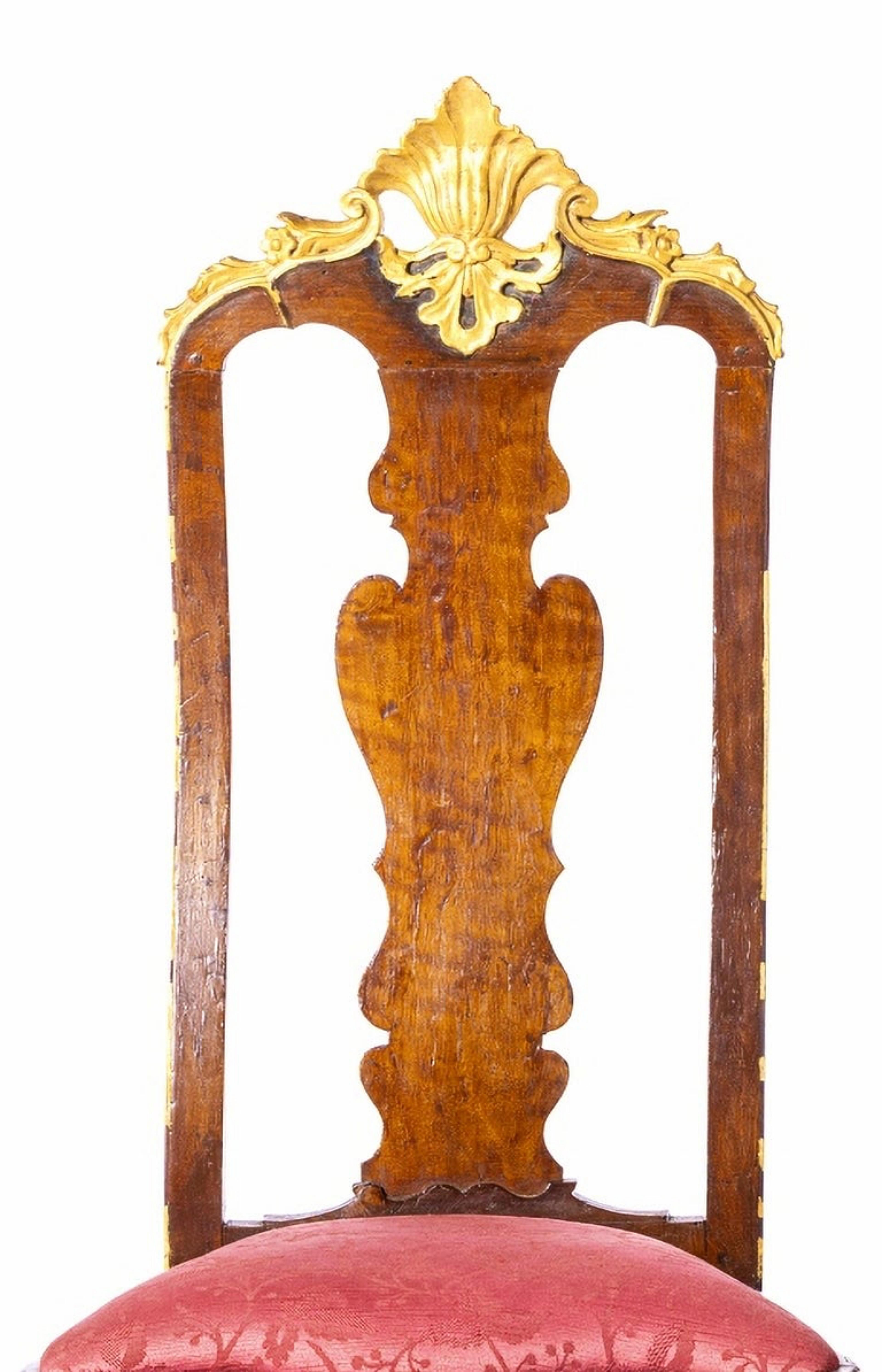Baroque Paire de chaises portugaises 18ème siècle en vente