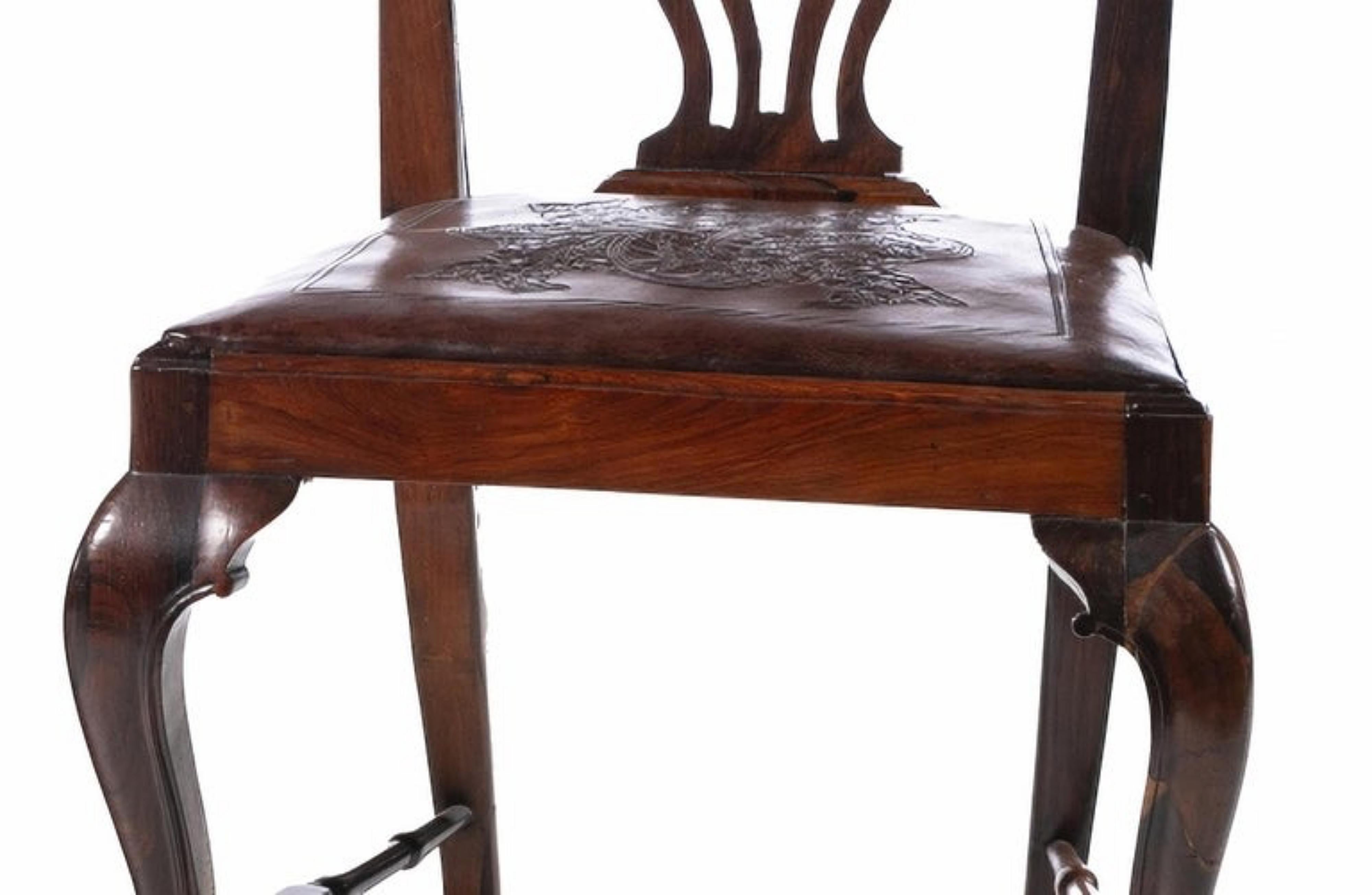 Hand-Crafted PAIR OF PORTUGUESE CHAIRS 18th Century For Sale