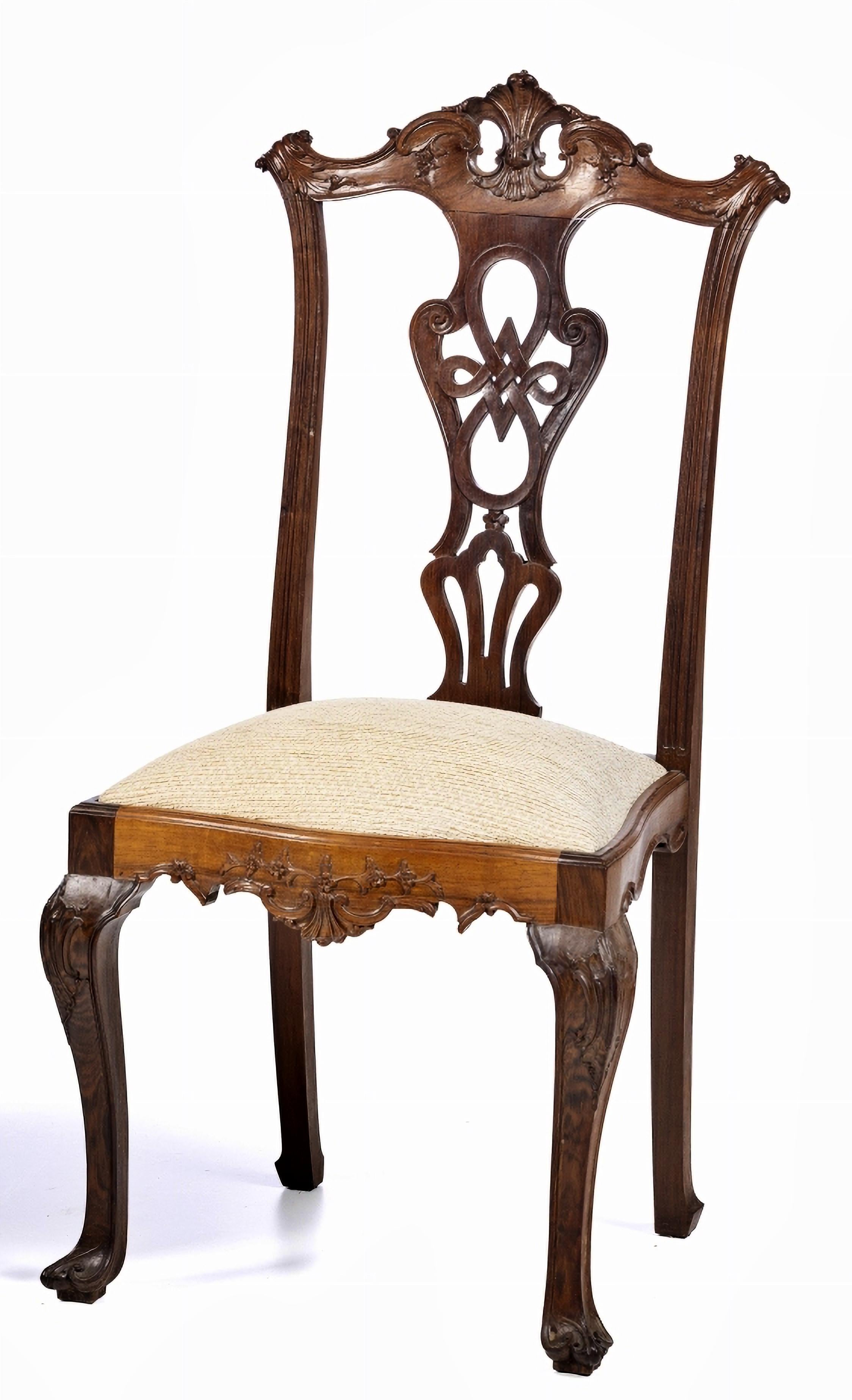 Renaissance PAIRE DE CHAISES PORTUGAISES D. A. 19e siècle BOIS ROSE en vente