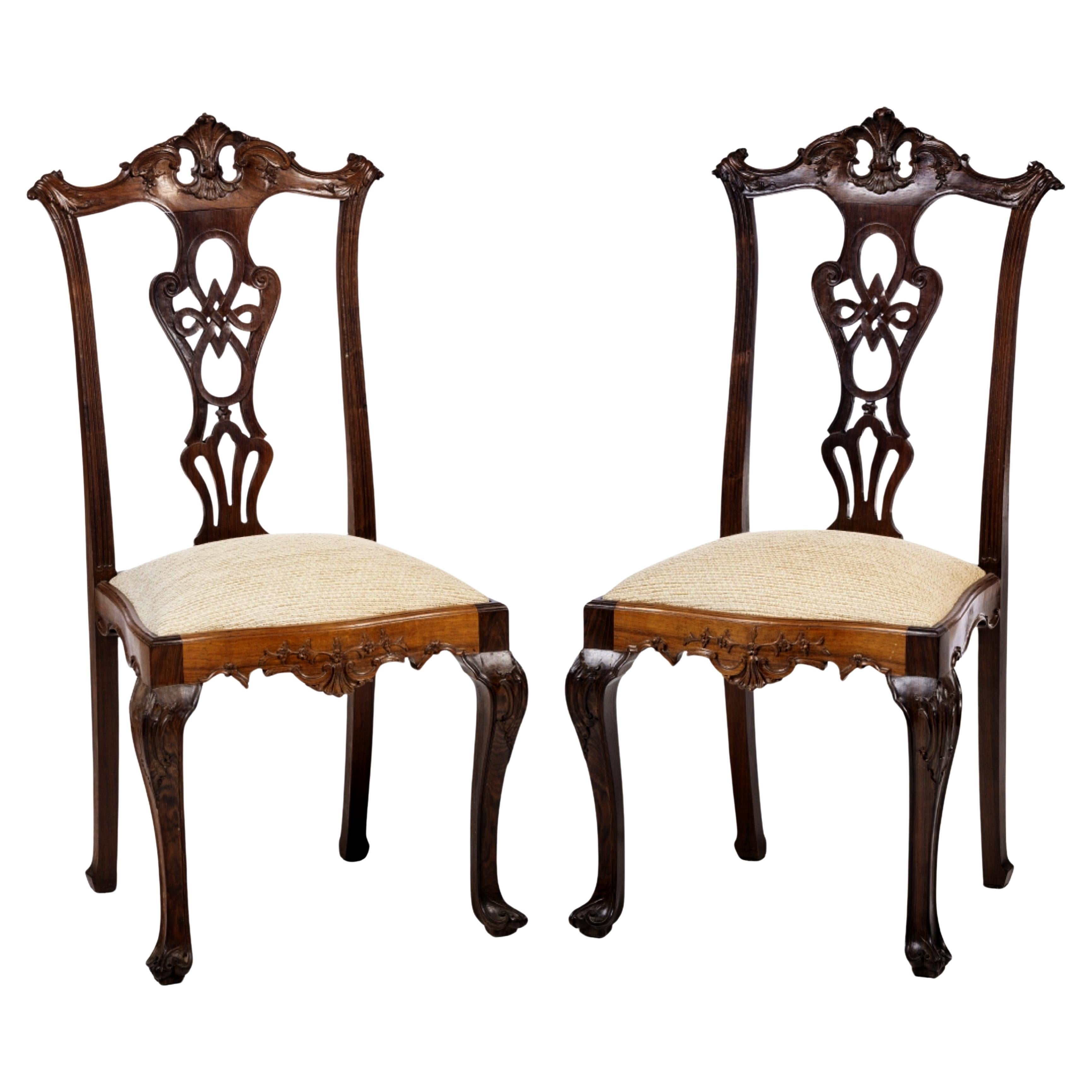 PAIR OF PORTUGUESE CHAIRS D. JOSÉ 19th Century ROSEWOOD