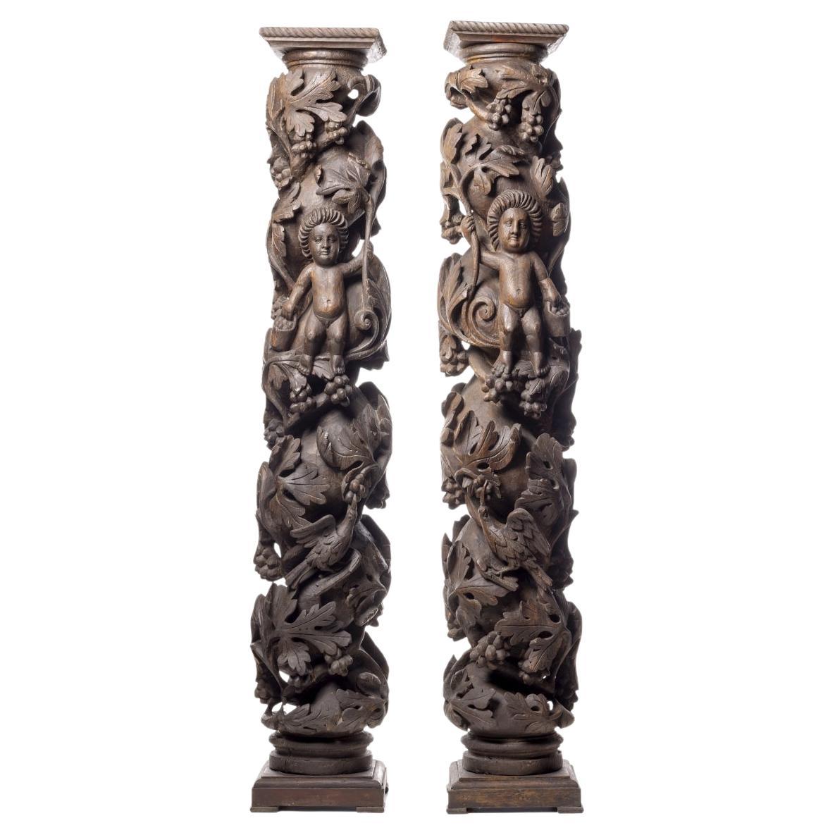 PAIR OF PORTUGUESE COLUMNS 17. Jahrhundert