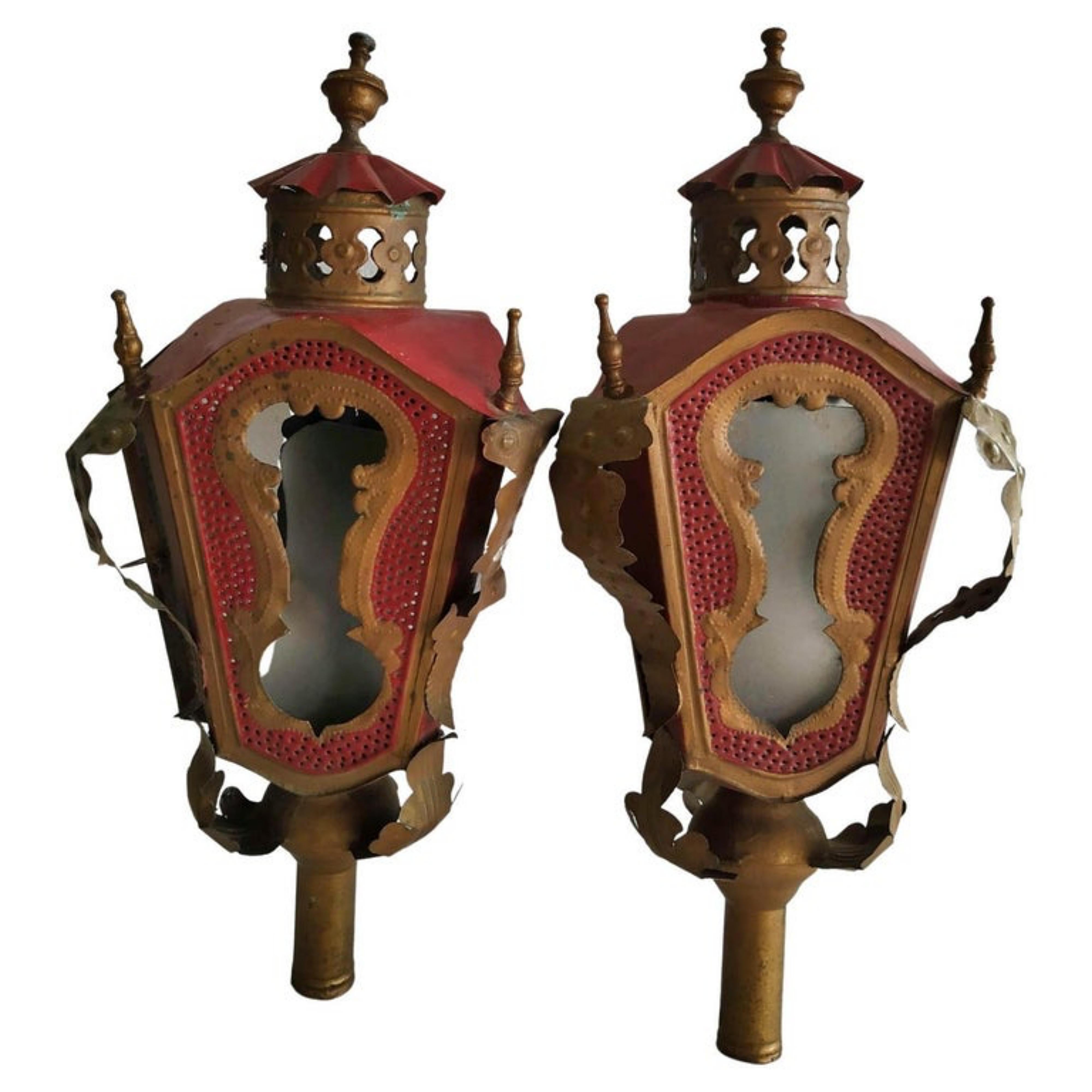 Paire de lanternes portugaises 18ème siècle Bon état - En vente à Madrid, ES