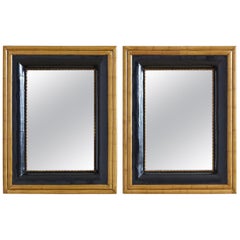 Pair of Portuguese Mirrors with Faux Bamboo Trim