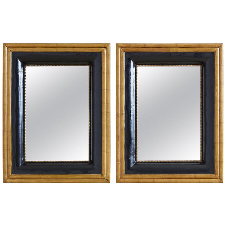 Pair of Portuguese Mirrors with Faux Bamboo Trim at 1stDibs