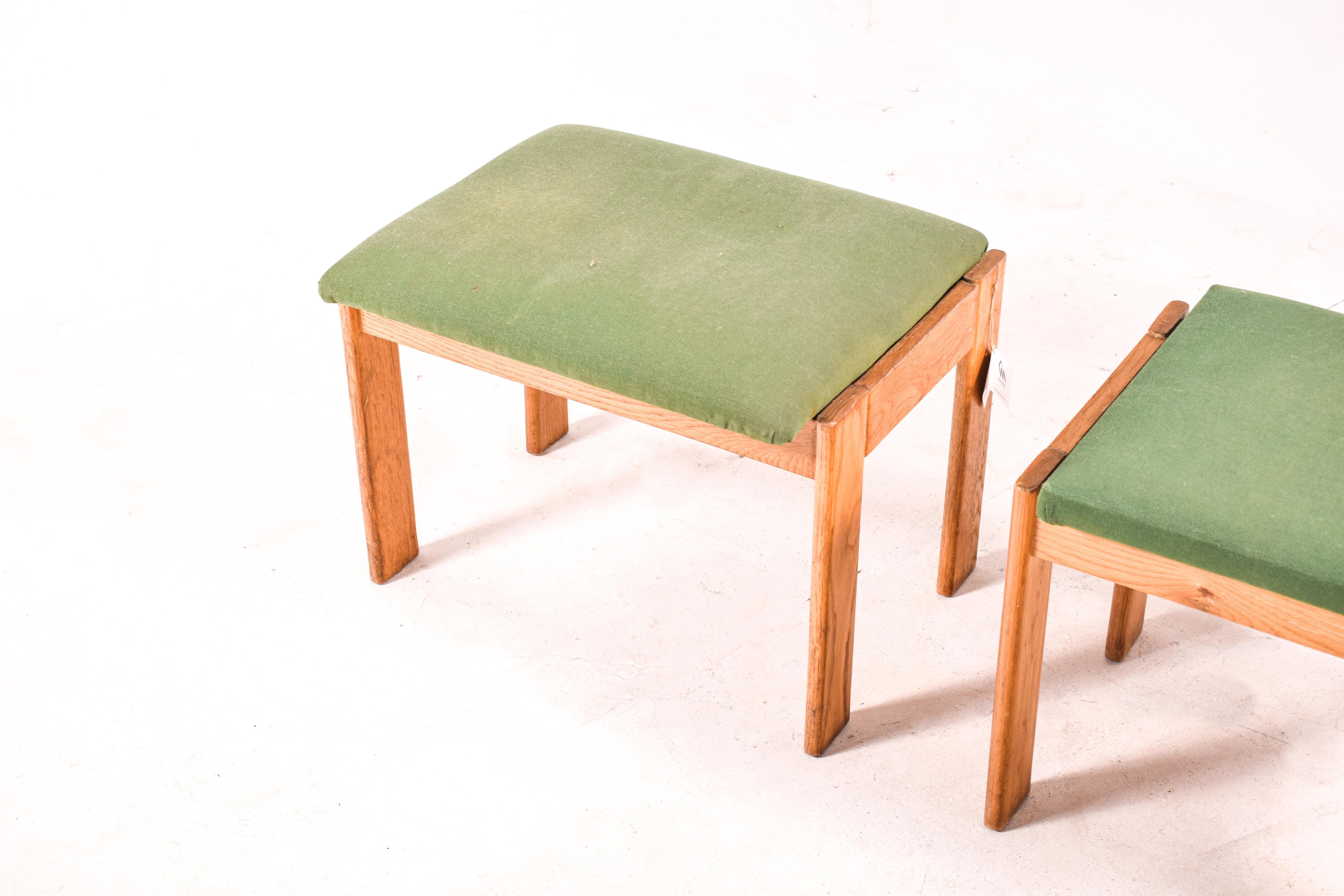 Mid-Century Modern Pair of Portuguese Oak Benches/Side Tables, 1980s