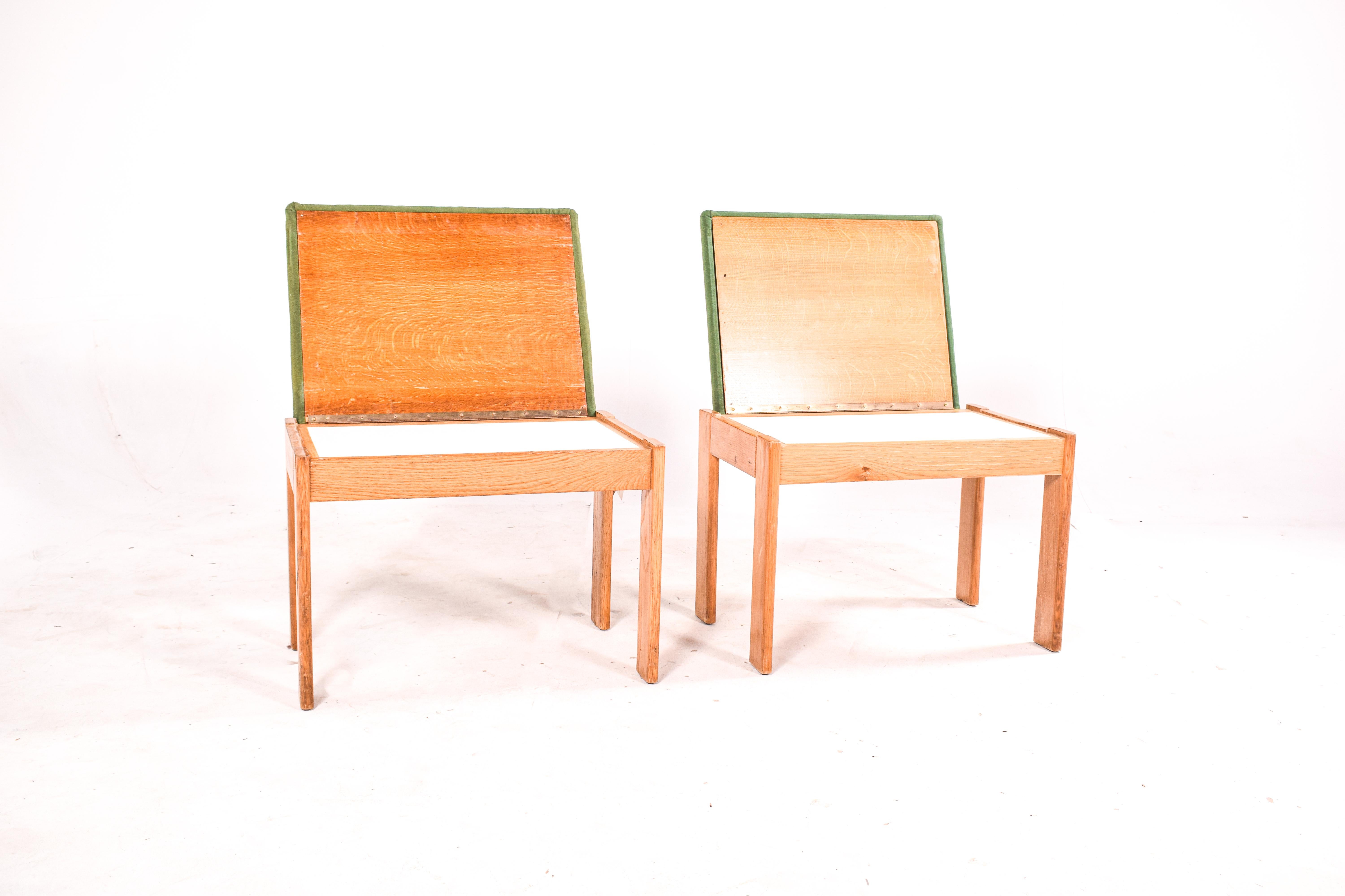 Pair of Portuguese Oak Benches/Side Tables, 1980s 1