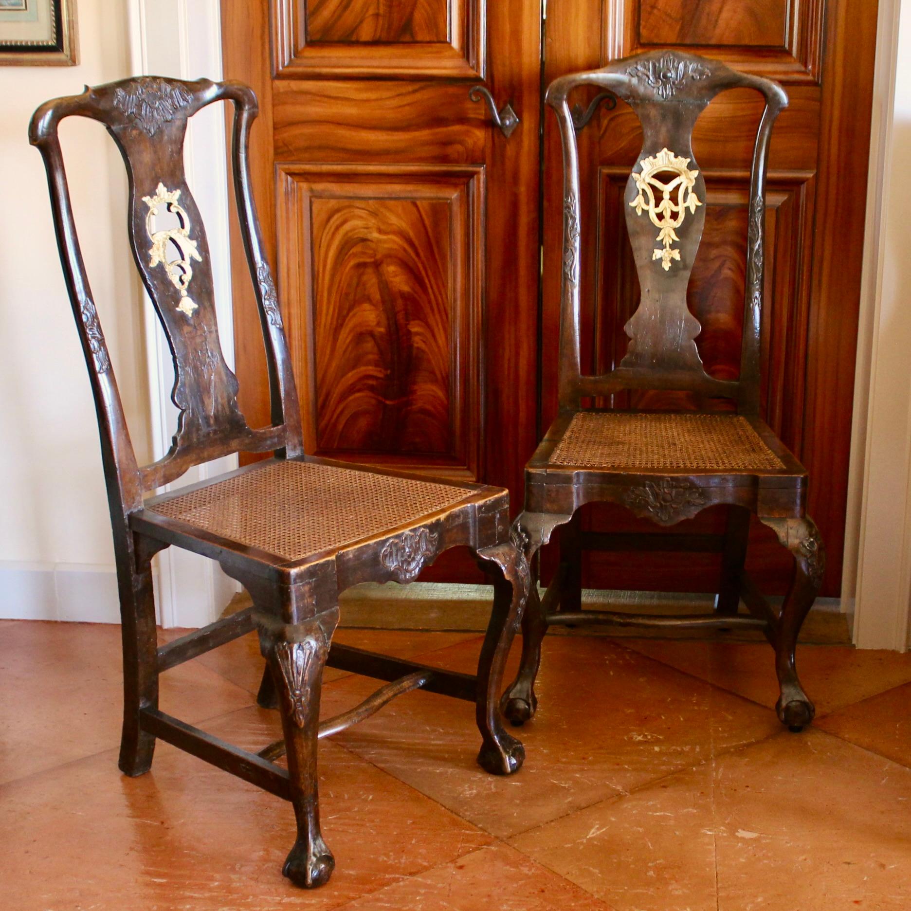 Pair Of Portuguese Rococo Carved Side Chairs For Sale 11