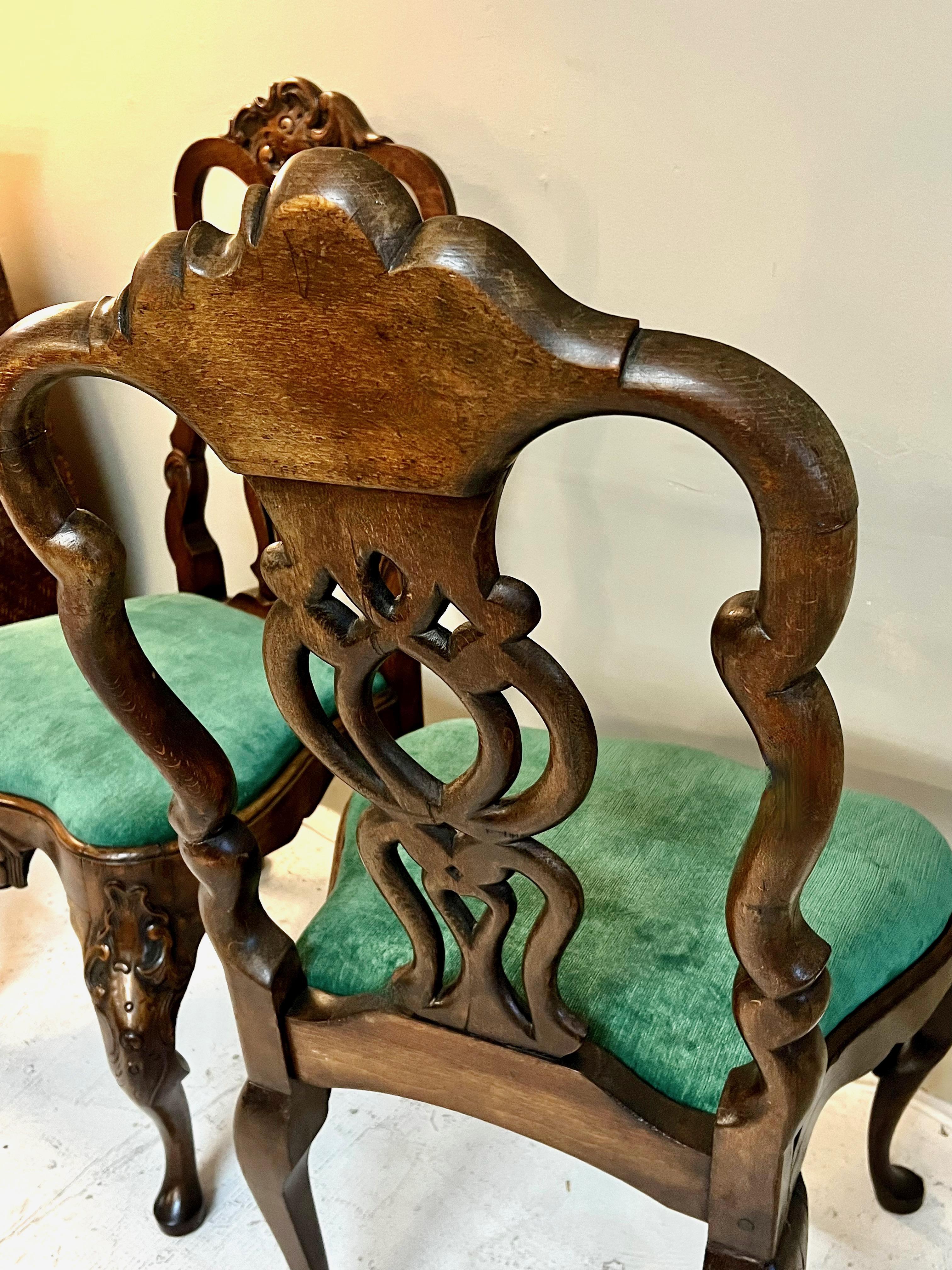 Pair of Portuguese Rococo Side Chairs 1