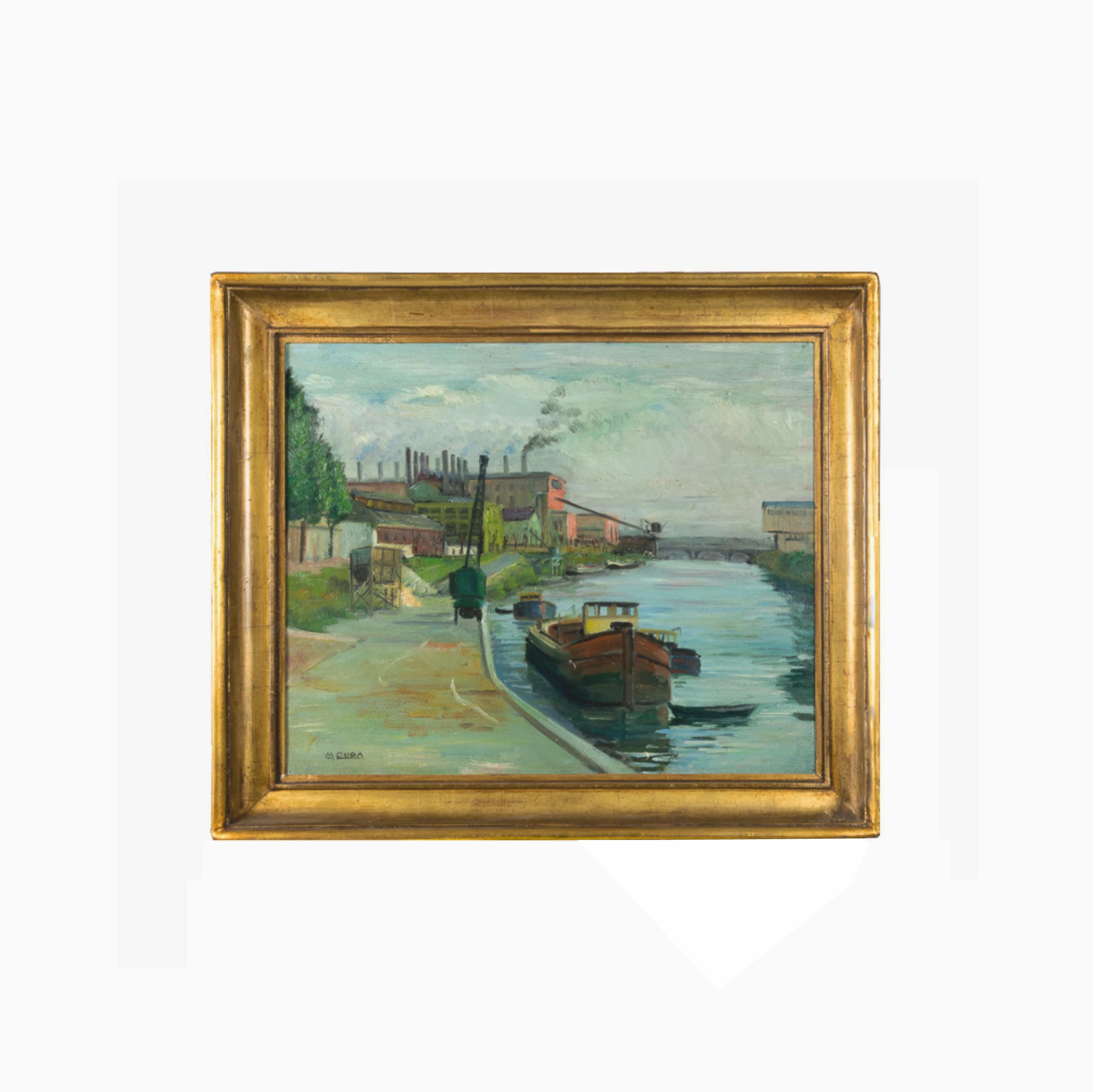 Pair Of Post Impressionism Boat Paintings, (20th Century) For Sale 3