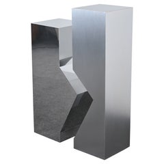 Pair of Post Modern Aluminum Pedestals, 1980s