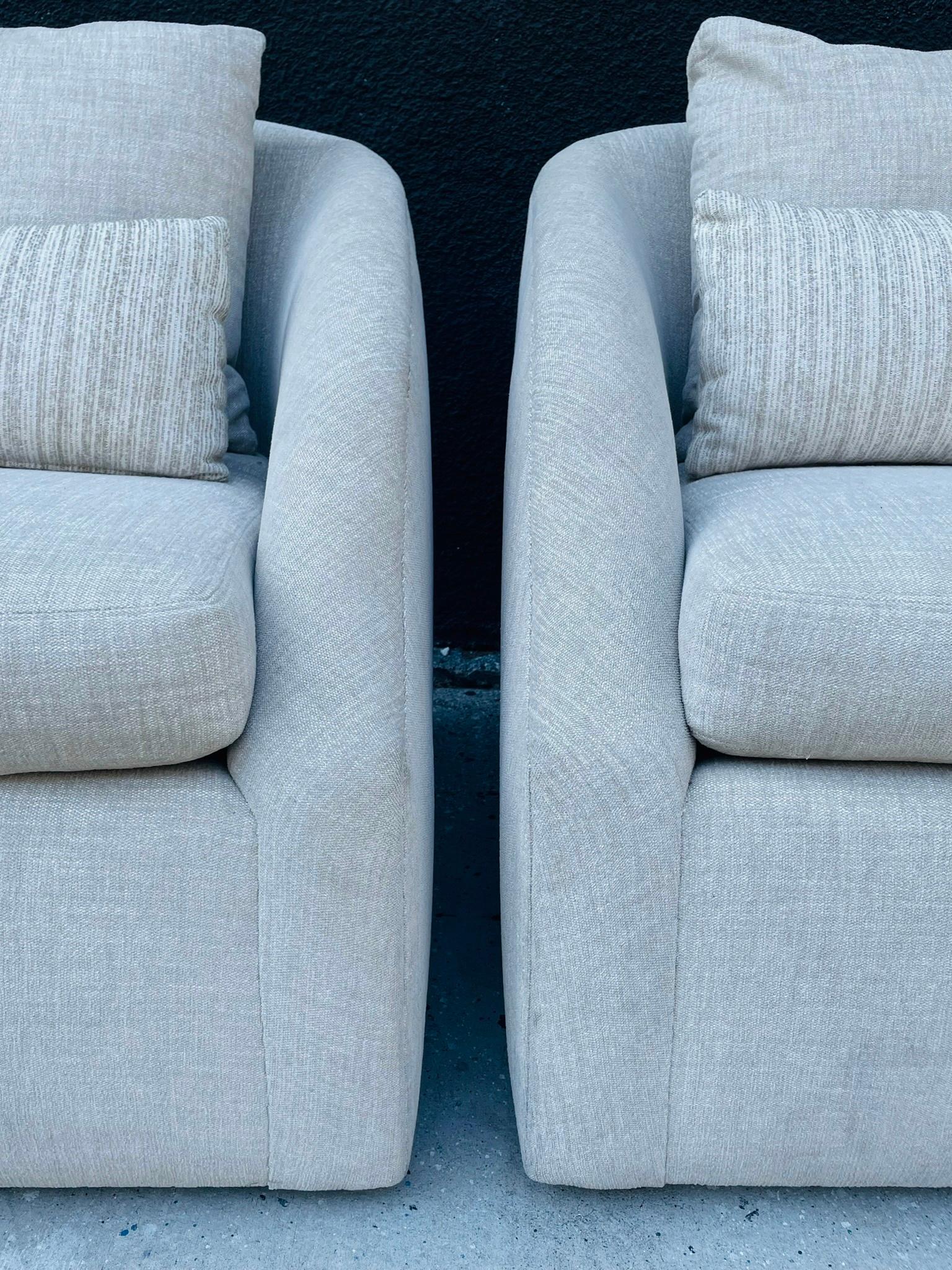 Pair of Post Modern Armchairs with a Swivel Base, USA 1990's For Sale 2