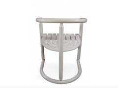 Pair of Post Modern Bentwood Allmilmö Wood Arm Dining Chairs in white Lacquer