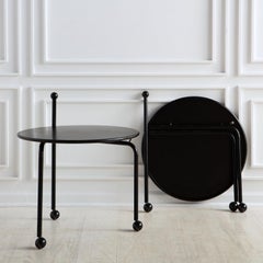 Pair of Postmodern Black Side Tables
