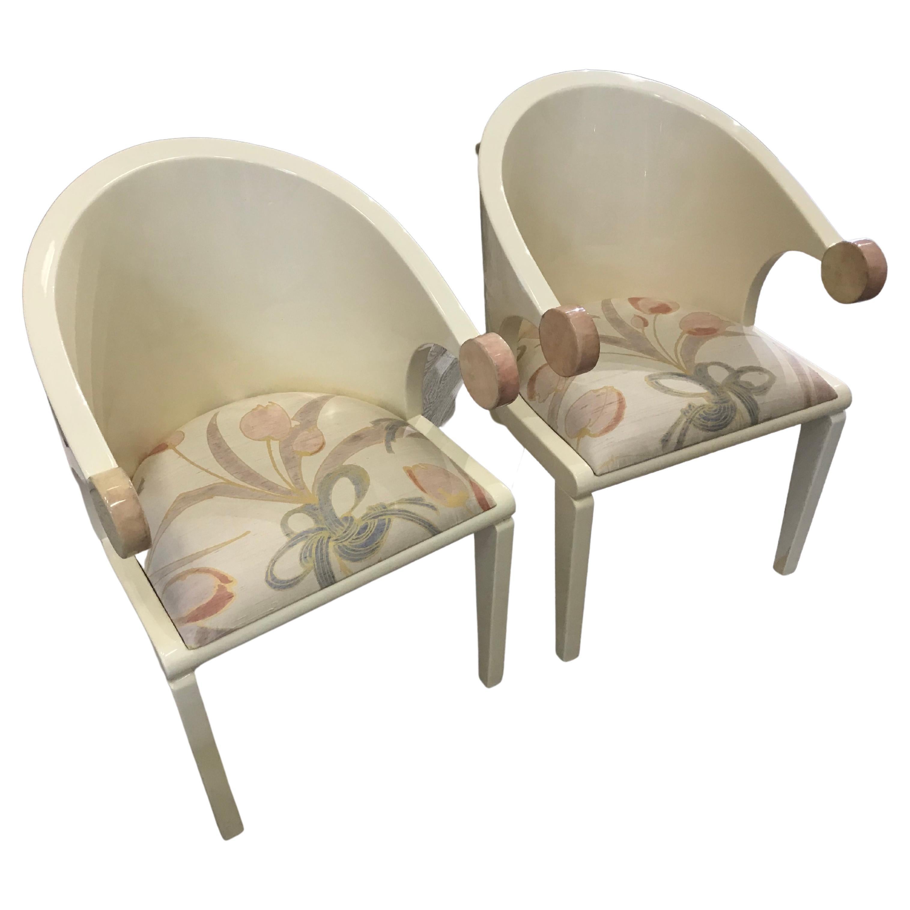 Pair of Post Modern Chairs For Sale