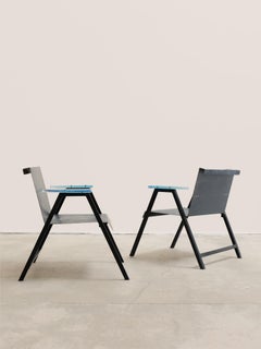 Post Modern French Metal Resin Armchairs