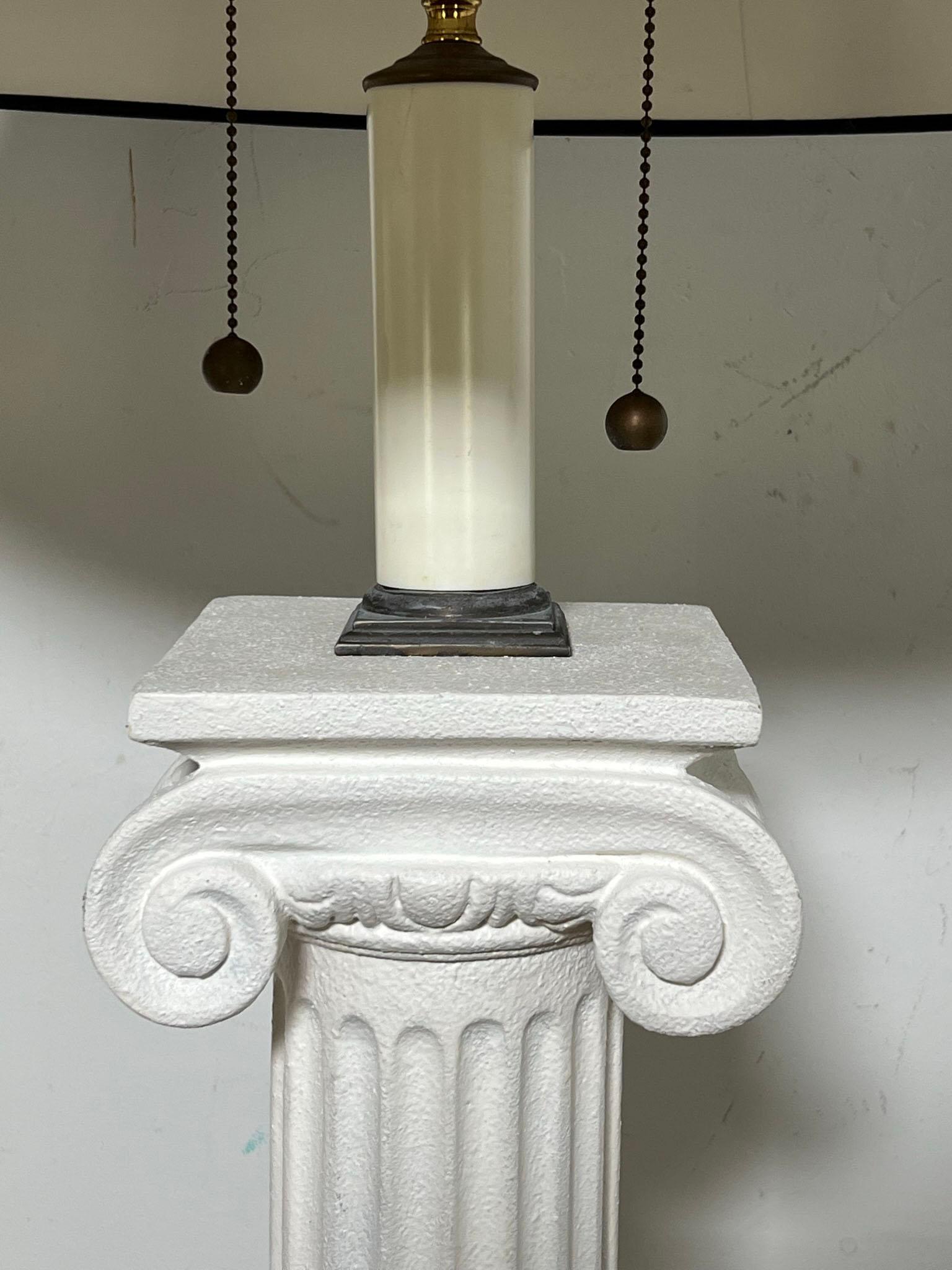 American Pair of Post Modern Columnar Plaster Floor Lamps by Bob Graham Circa 1980s For Sale