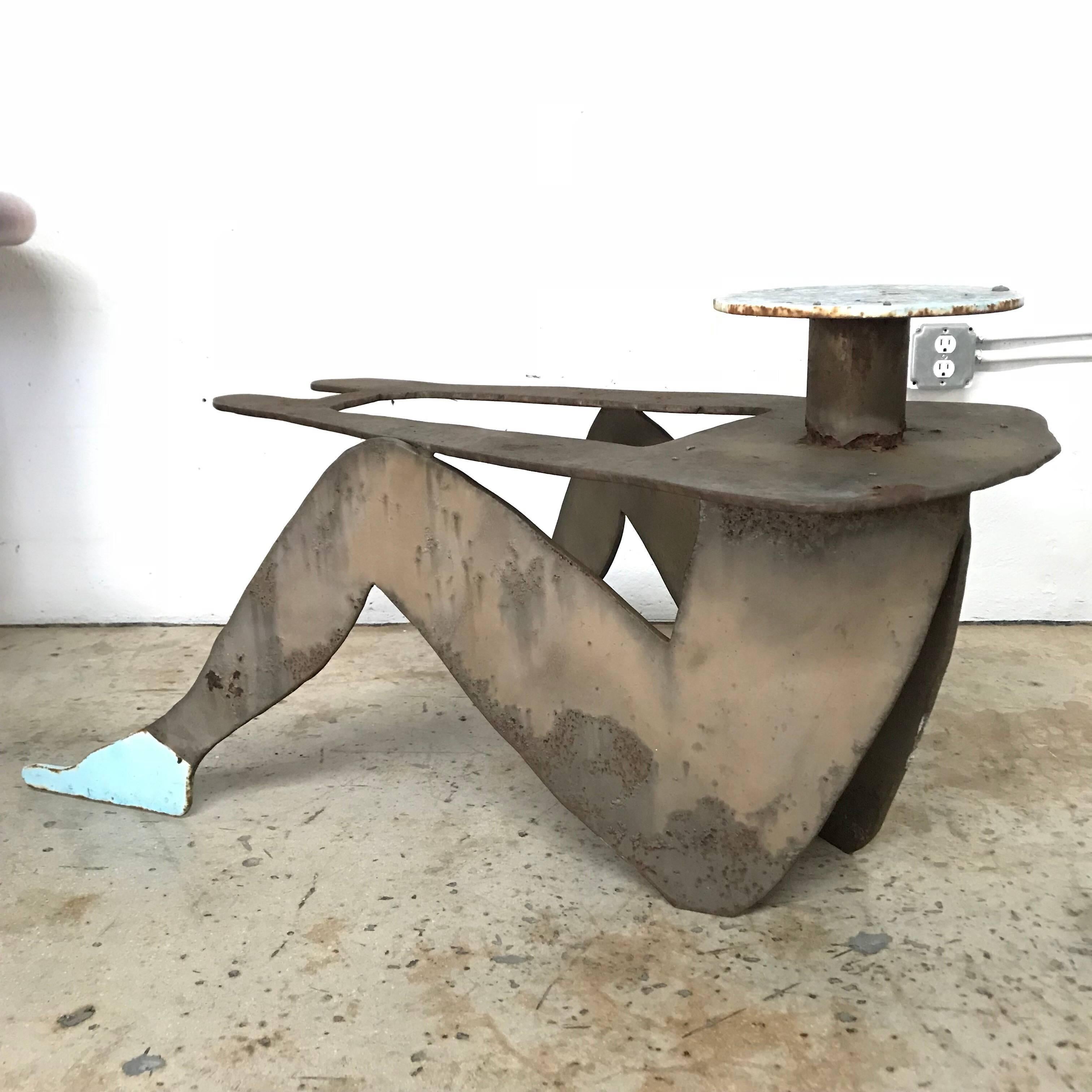 Post-Modern Pair of Postmodern Figurative Folk Art Sculpture Tables