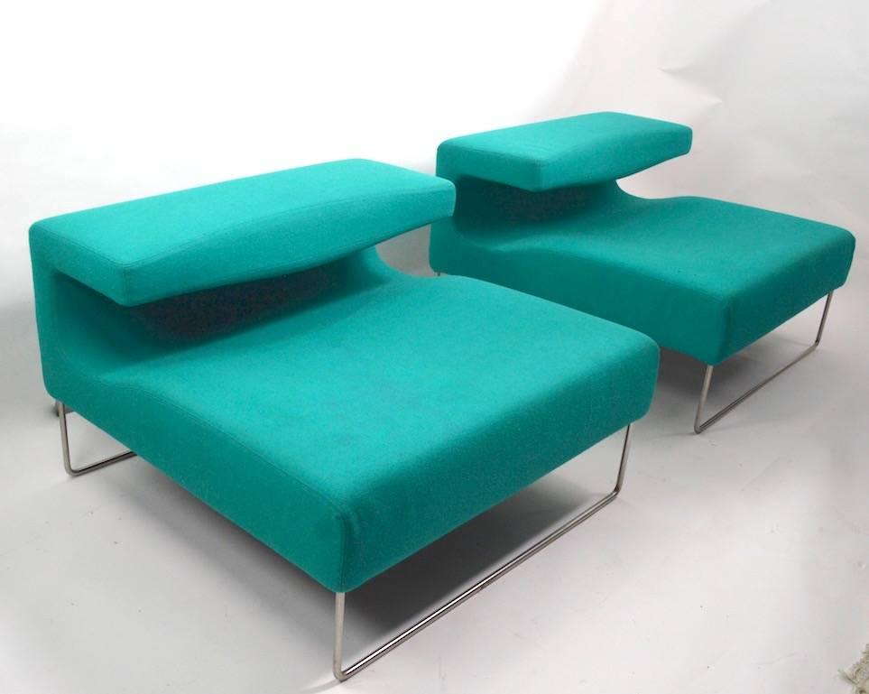 Mid-Century Modern Pair of Postmodern Italian Lounge Chairs