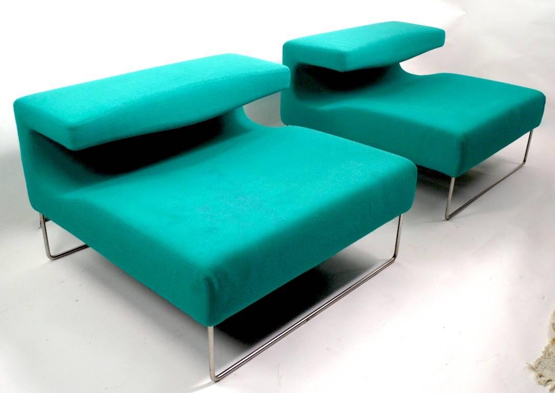 Pair of Postmodern Italian Lounge Chairs In Good Condition In New York, NY
