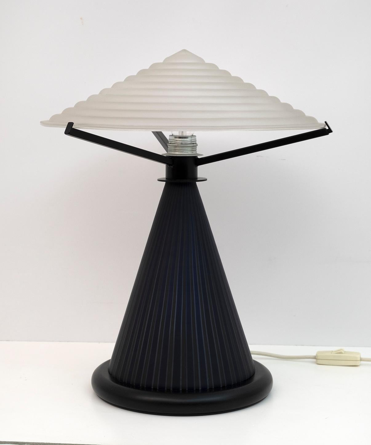 Pair of Post Modern Italian Murano Glass Mushroom Table Lamps, 1980s For Sale 1