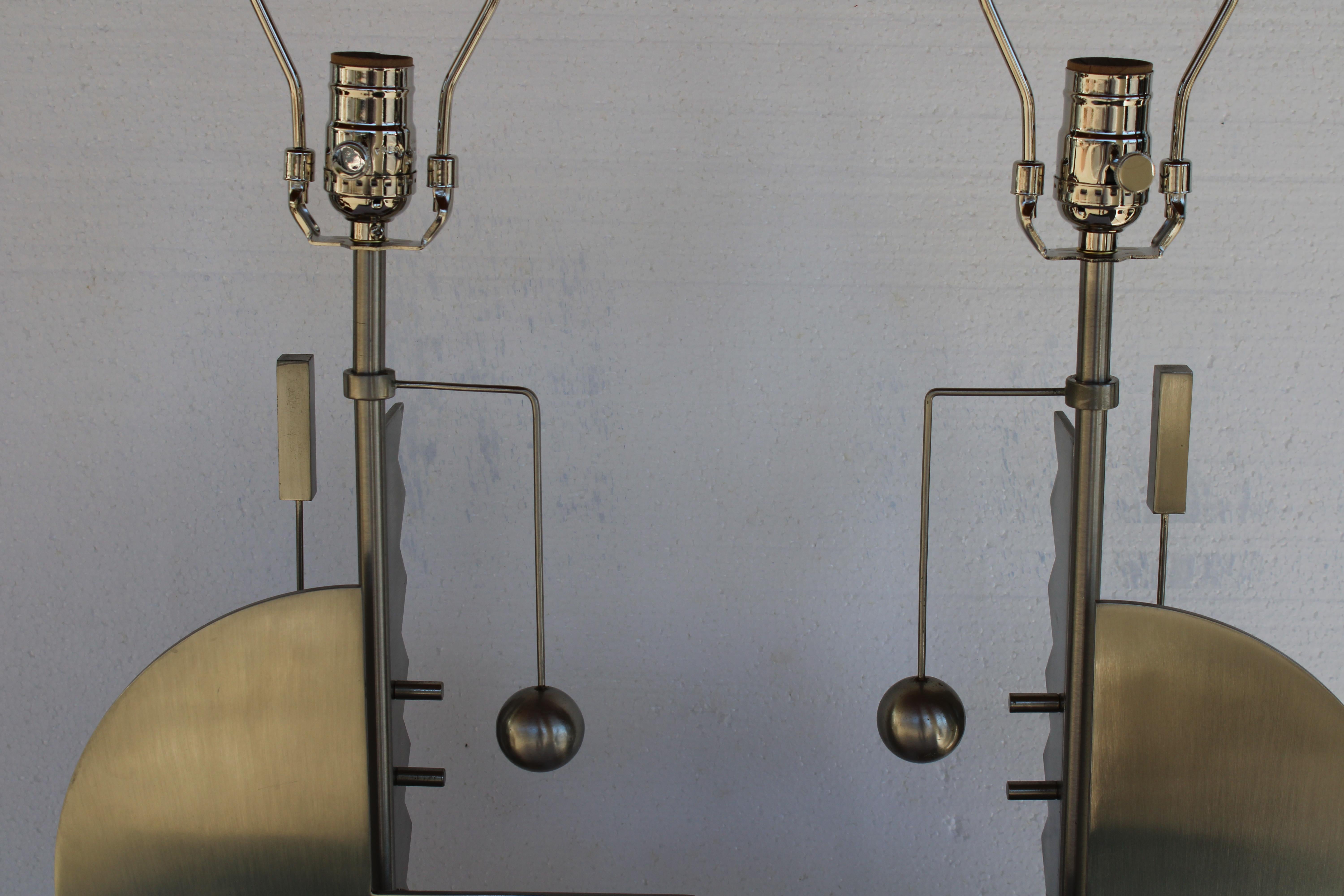 Postmoderne Lampen, George Kovacs zugeschrieben, Paar im Zustand „Gut“ im Angebot in Palm Springs, CA