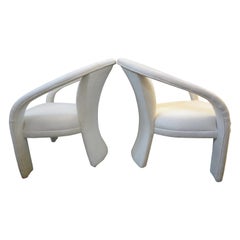 Paire de fauteuils de salon post-modernes par Marge Carson