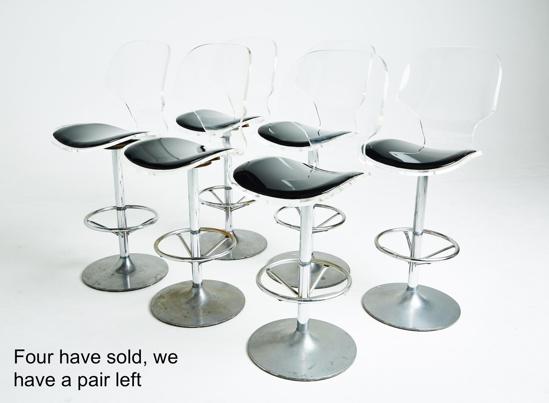 Pair of Post-Modern Lucite Barstools by Hill Mfg, circa 1980 For Sale 4