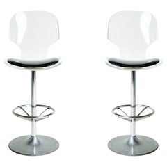 Pair of Post-Modern Lucite Barstools by Hill Mfg, circa 1980