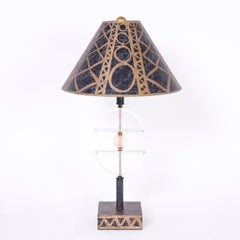Pair of Postmodern Lucite Table Lamps