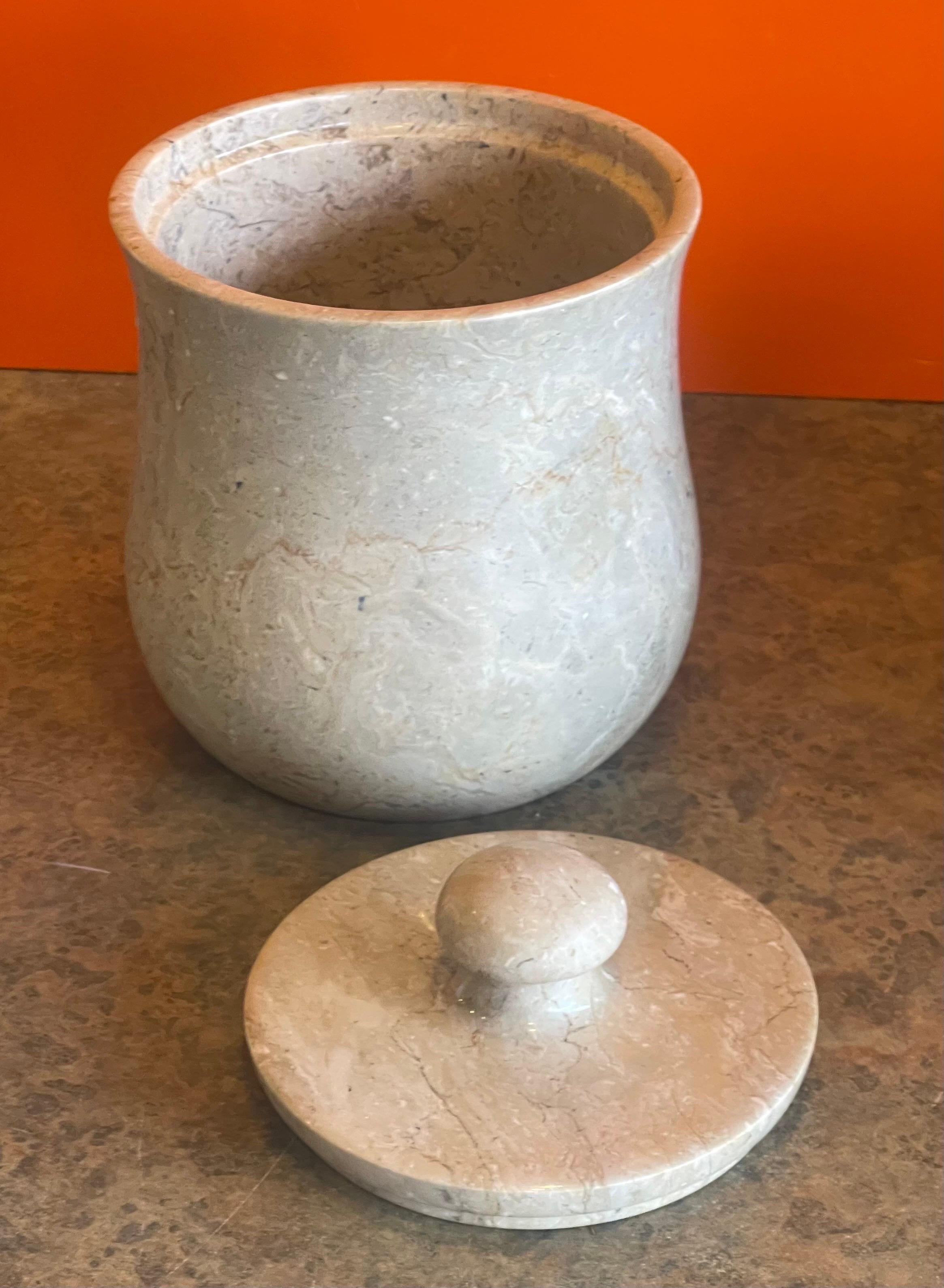 Pair of Post-Modern Marble Storage Cannisters / Containers For Sale 3