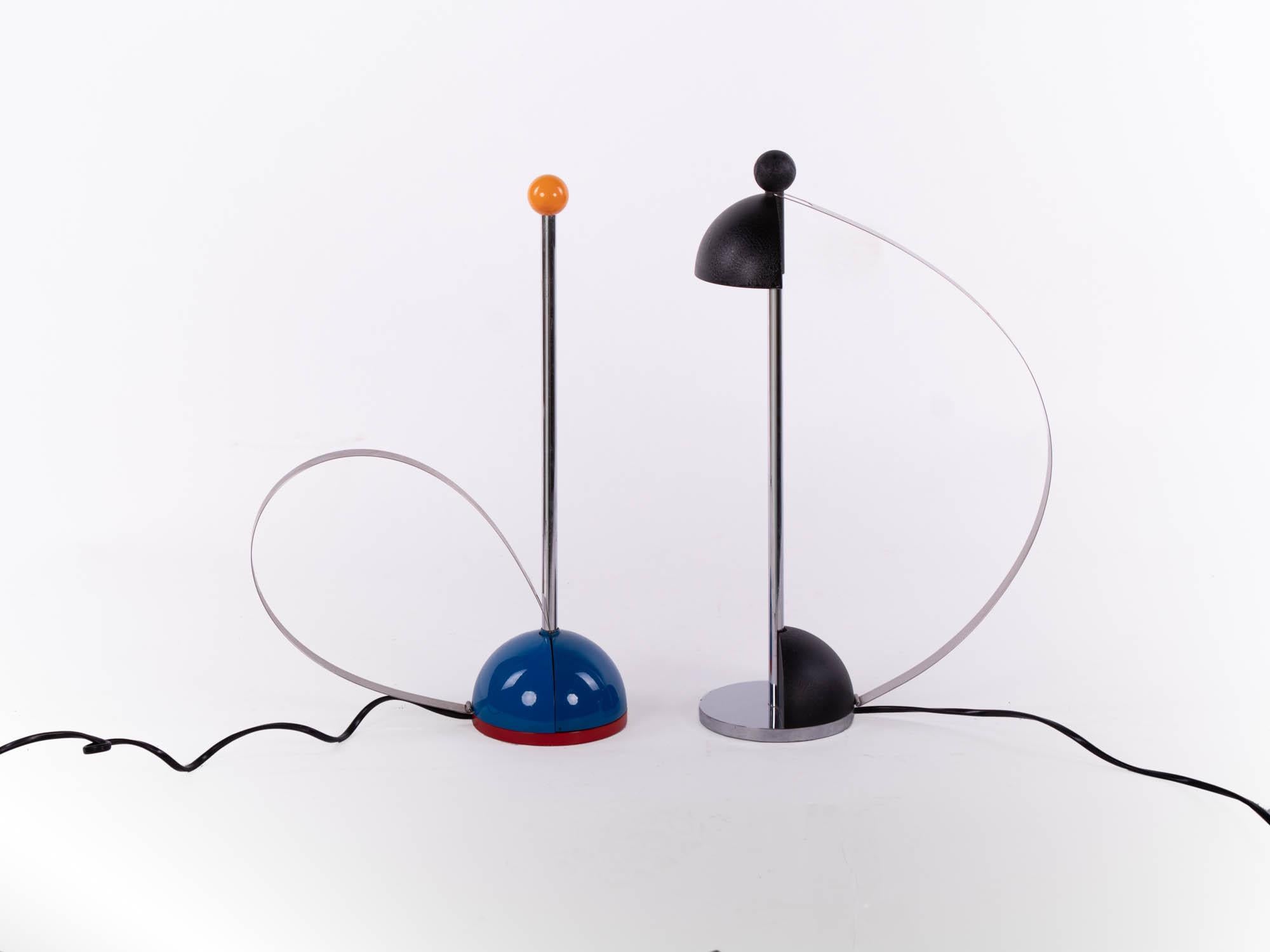 Modern Postmodern Desk Lamps in the manner of Memphis Milano, Set of 2 For Sale