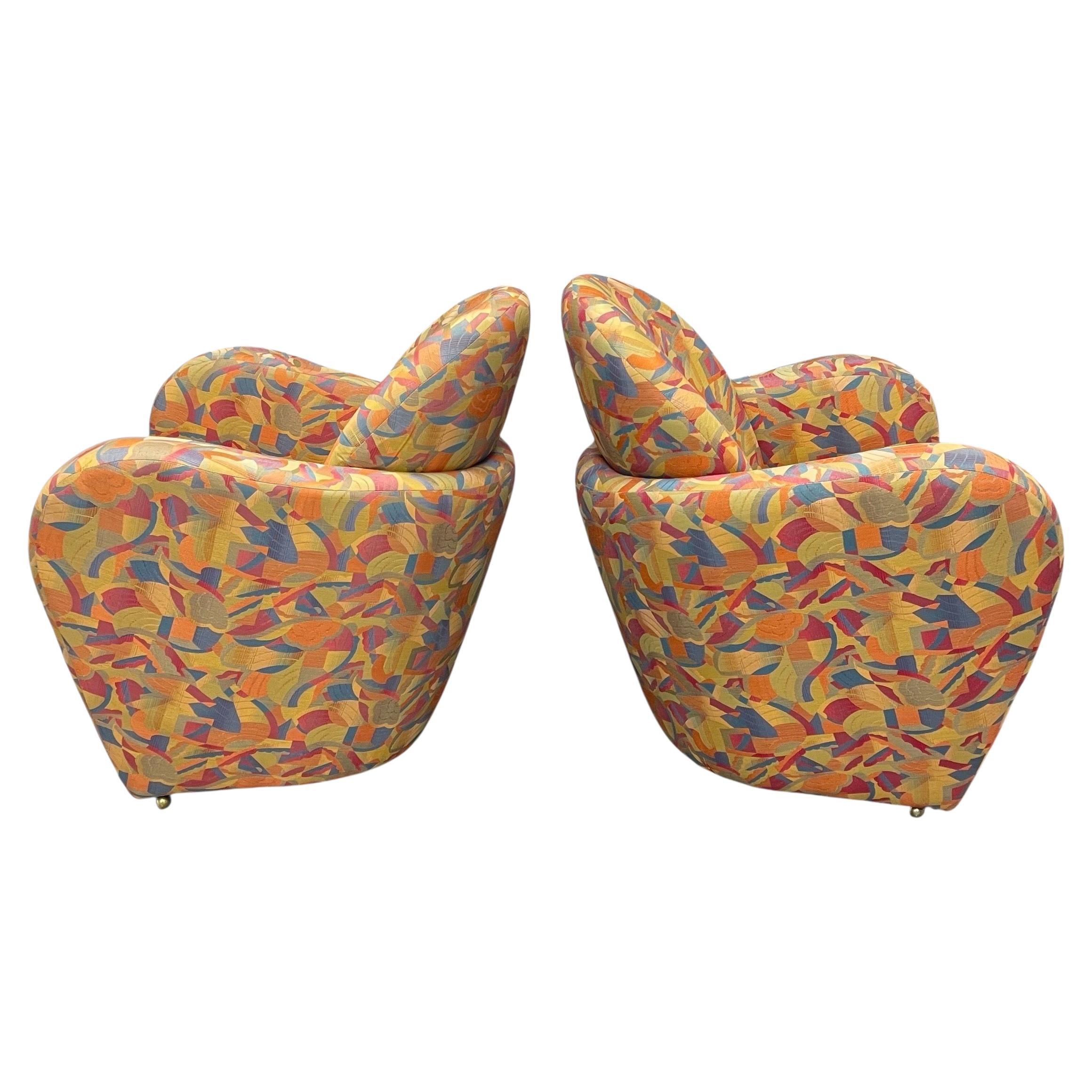 Pareja de sillones postmodernos Michael Wolk "Miami", EE.UU., circa 1990 en venta