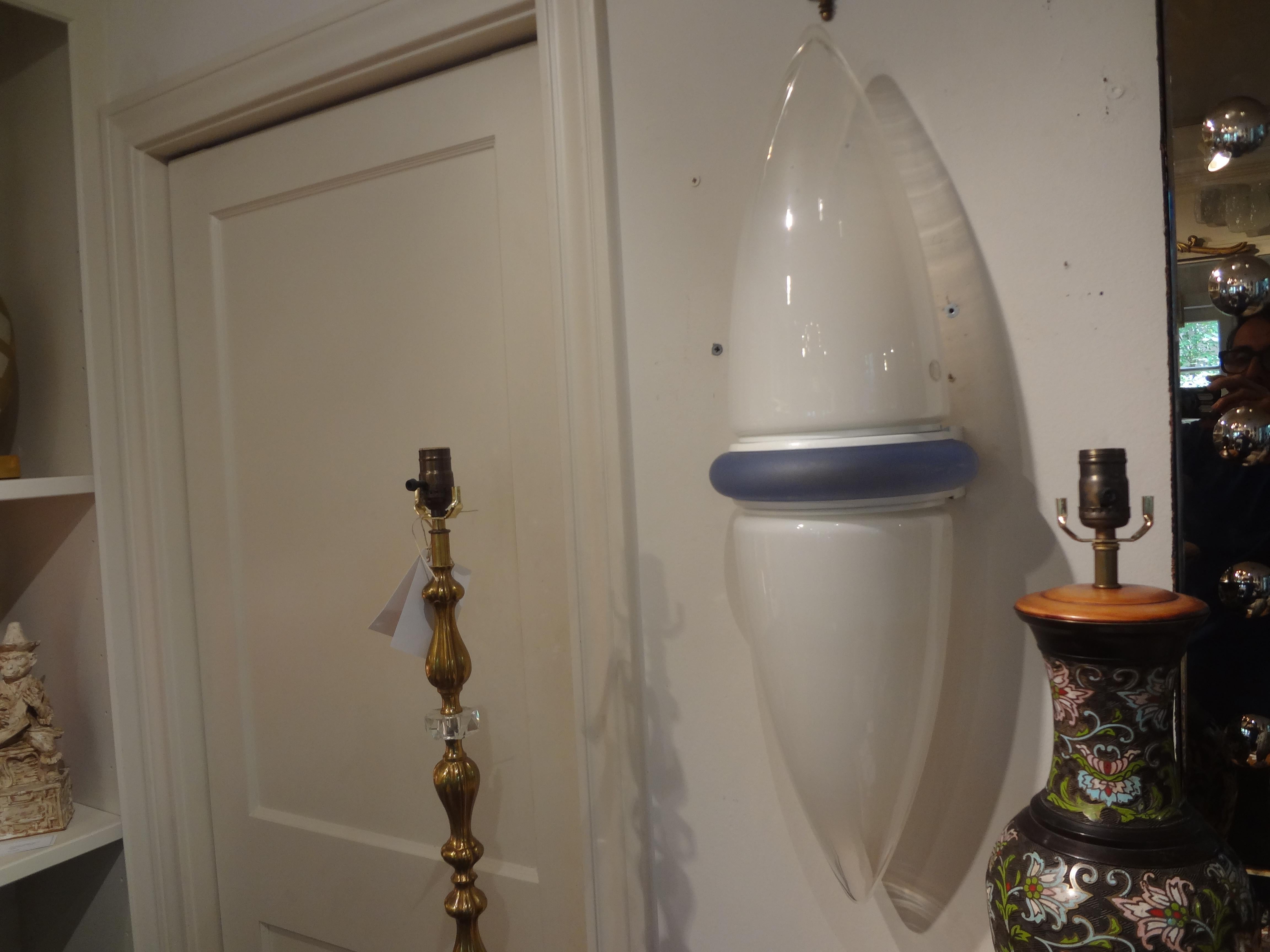 Large Pair of Post Modern Murano Glass Sconces For Sale 4