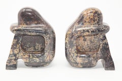 Pair of Postmodern Onyx Stylized Figural Bookends