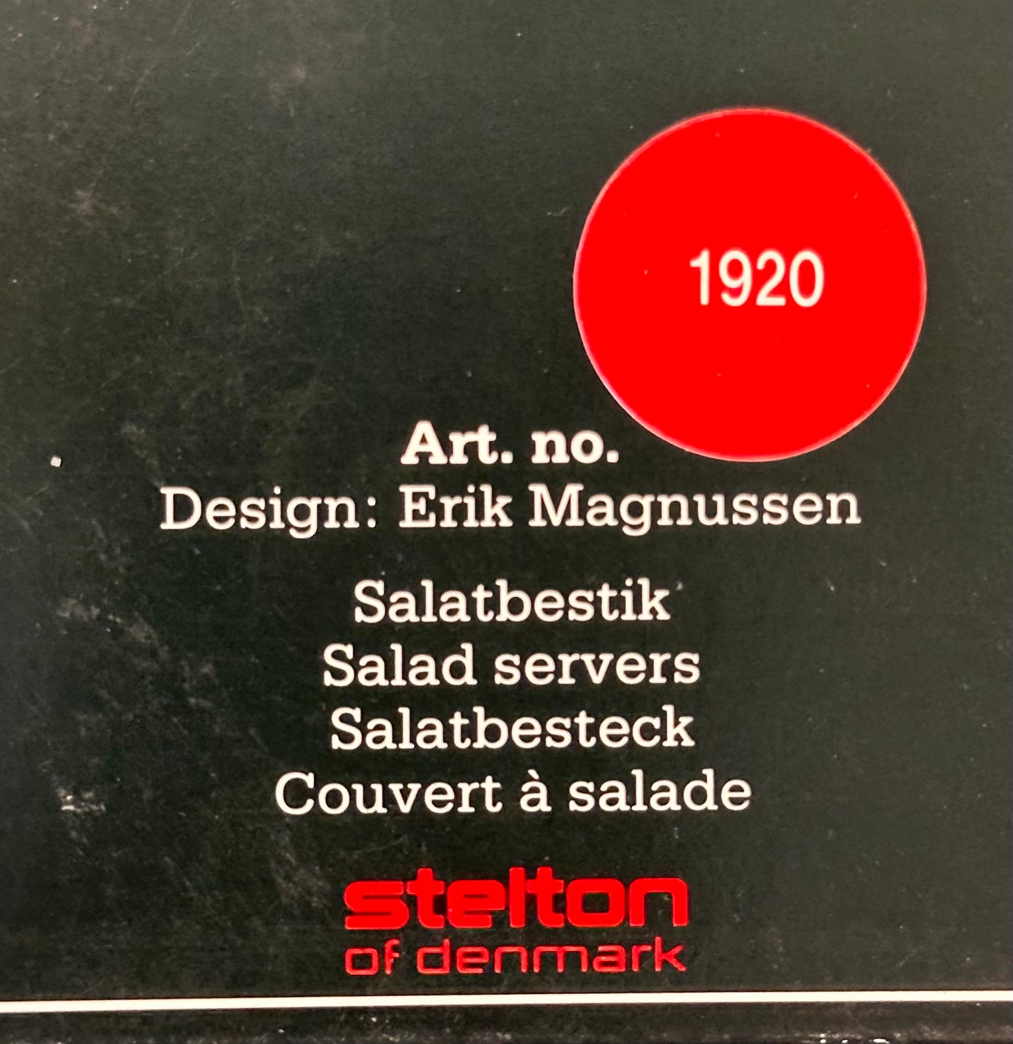 Pair of Post-Modern Salad Servers by Erik Magnussen for Stelton of Denmark, NOS For Sale 6
