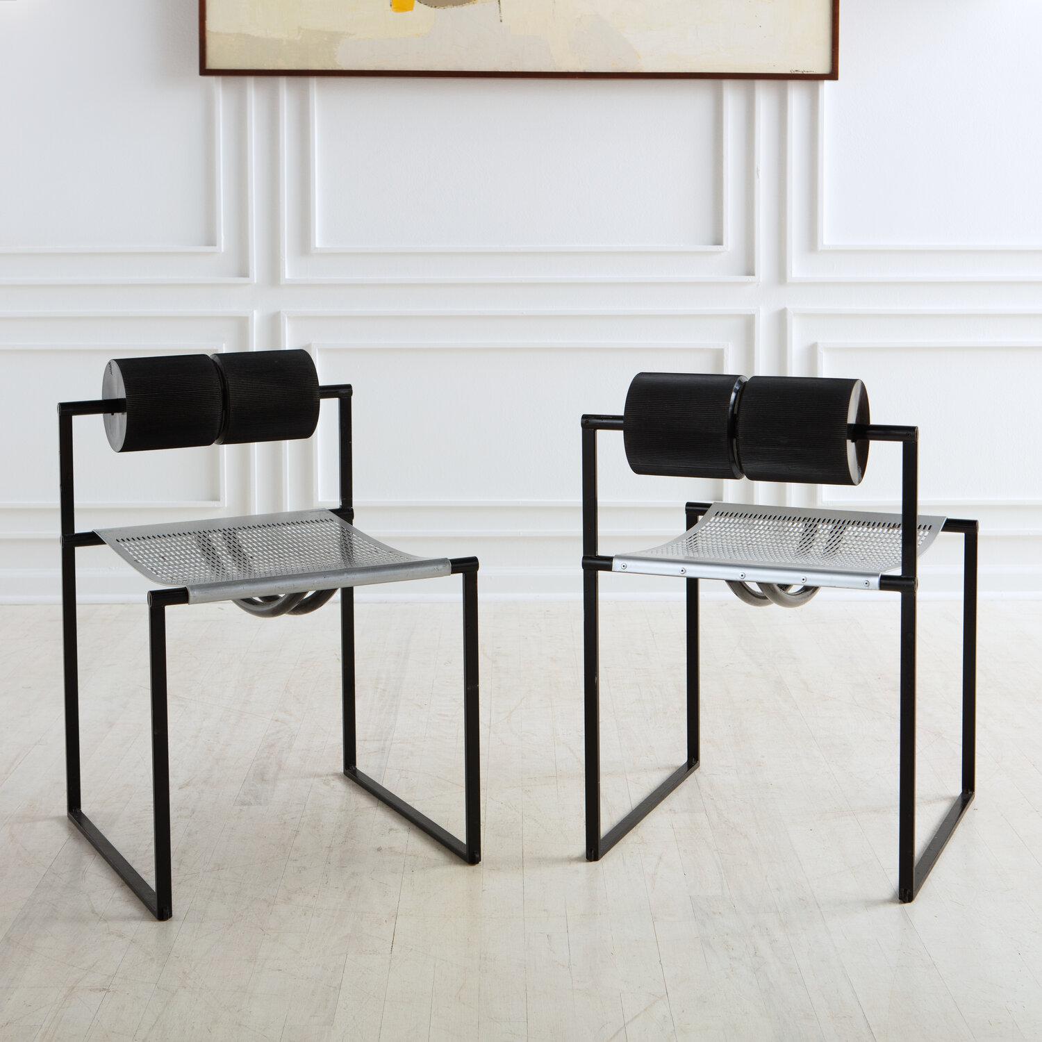 The Seconda chair was designed by Swiss Architect Mario Botta in 1982 and manufactured by Alias s.p.a. for International Contract Furnishings, Inc.