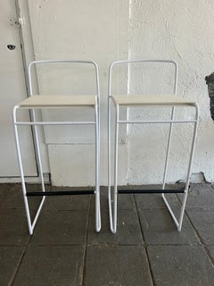 Pair of Post Modern Stools White Made in Italy