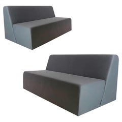 Pair of Postmodern Style Grey Gallery Sofas by Steelcase, Priced Per Piece