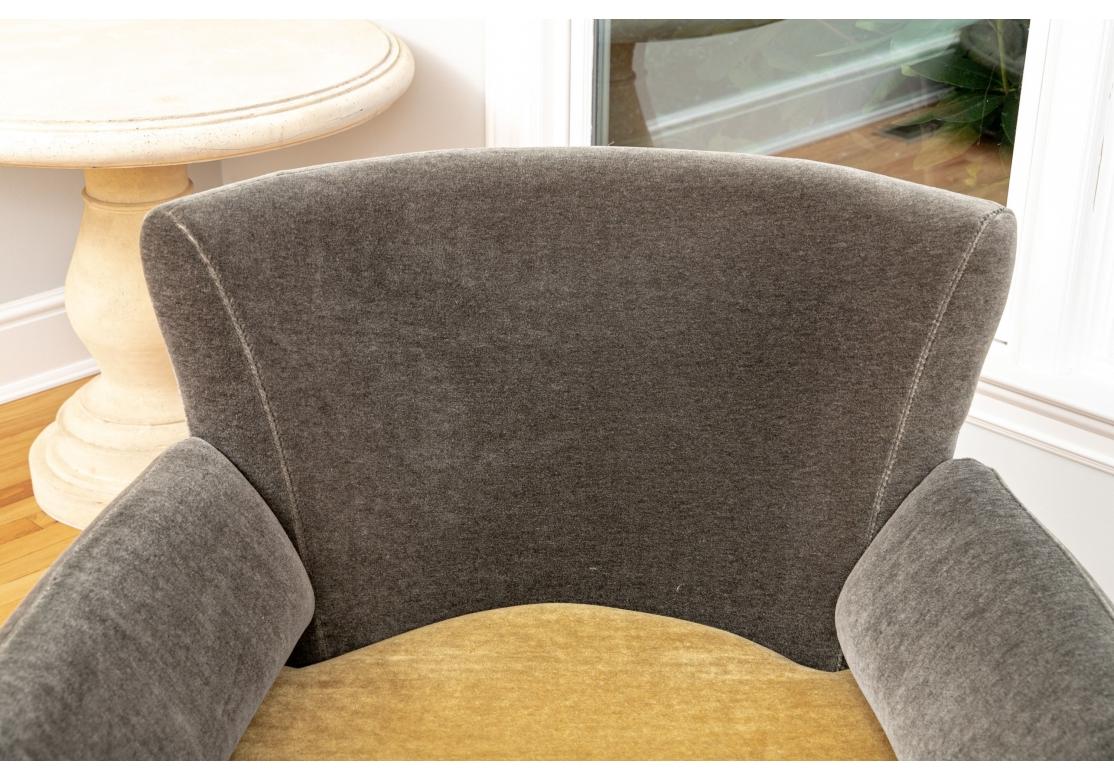 Post-Modern Pair of Post Modern Style Mohair Lounge Chairs For Sale