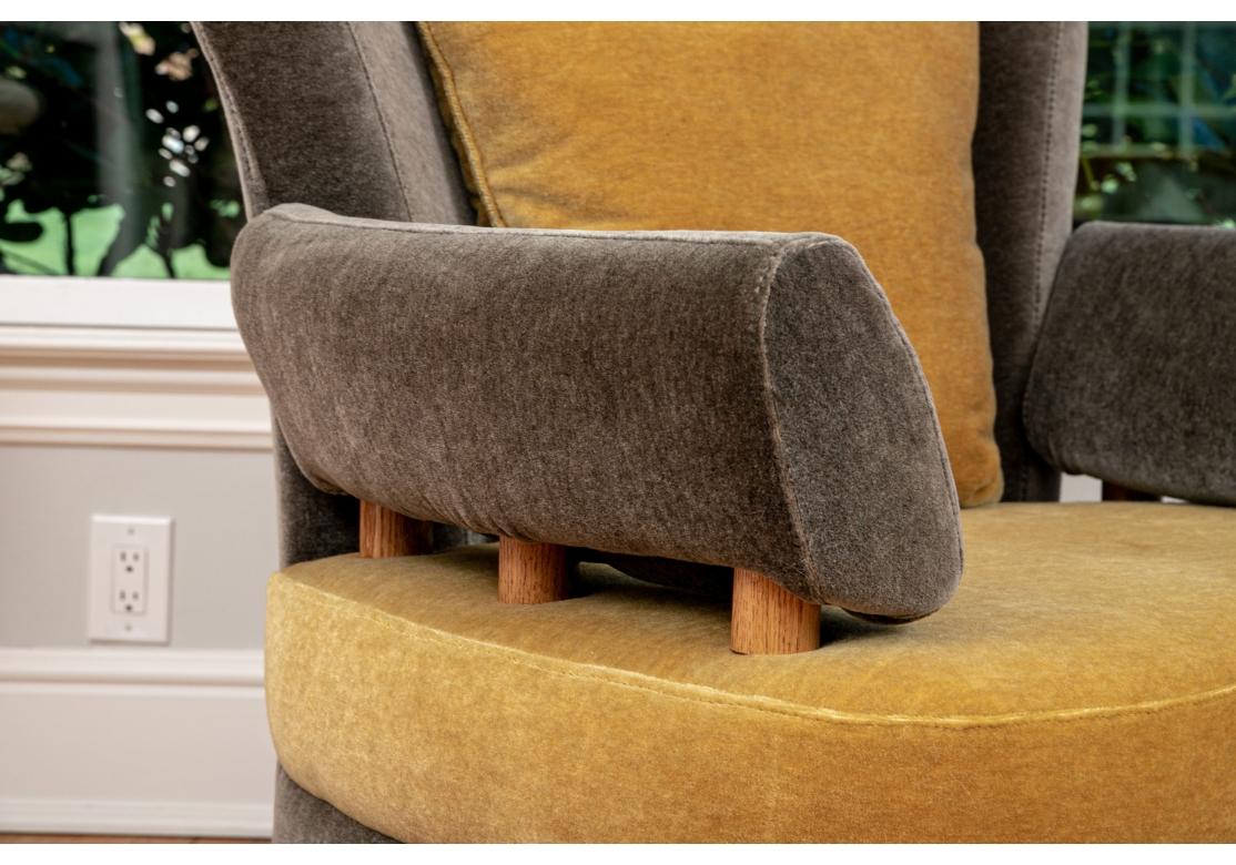Pair of Post Modern Style Mohair Lounge Chairs In Fair Condition For Sale In Bridgeport, CT