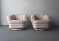 Pair of Post Modern Swivel Chairs by Vladimir Kagan for Directional