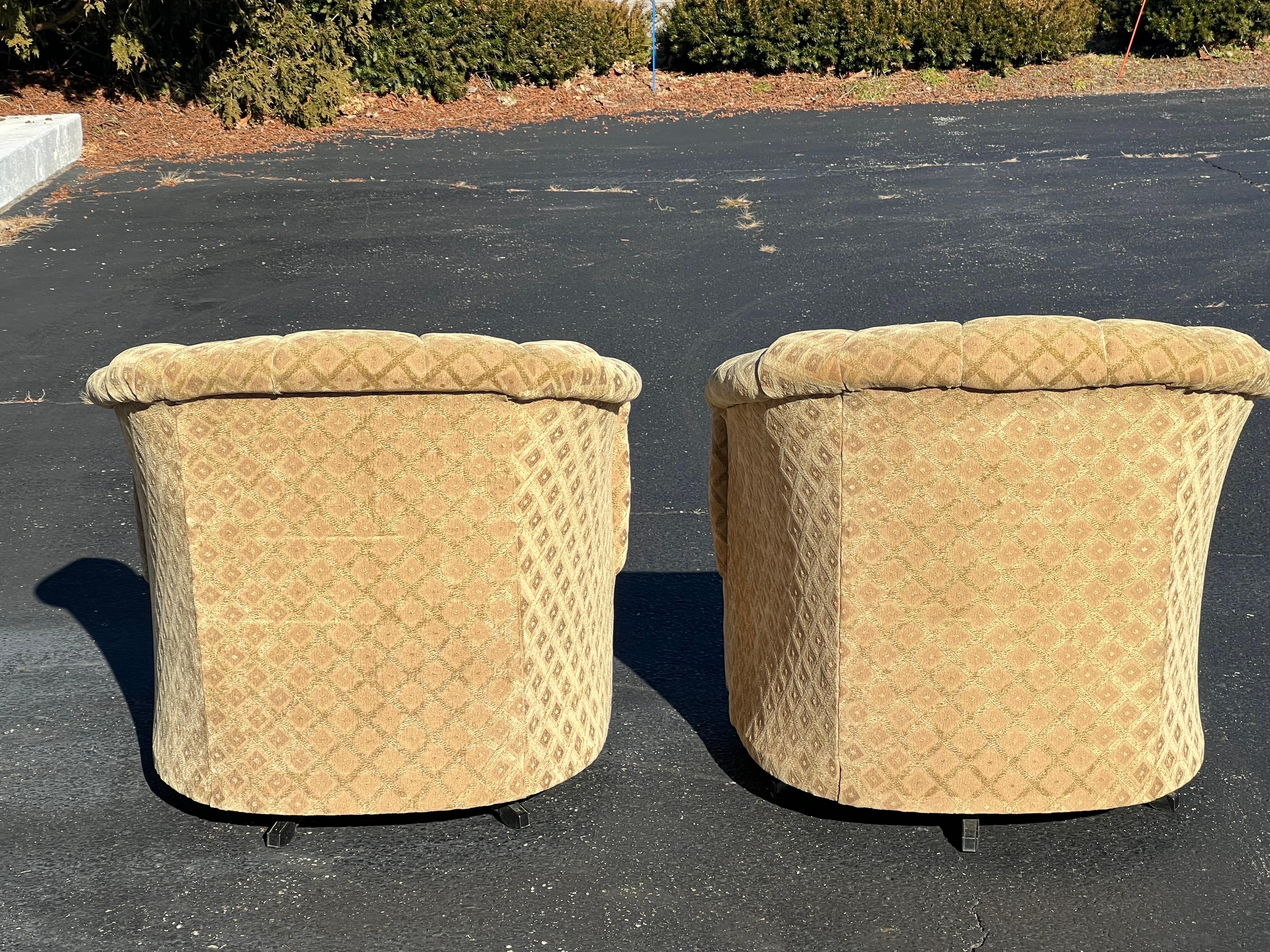 Pair of Post Modern Swivel Chairs  For Sale 7