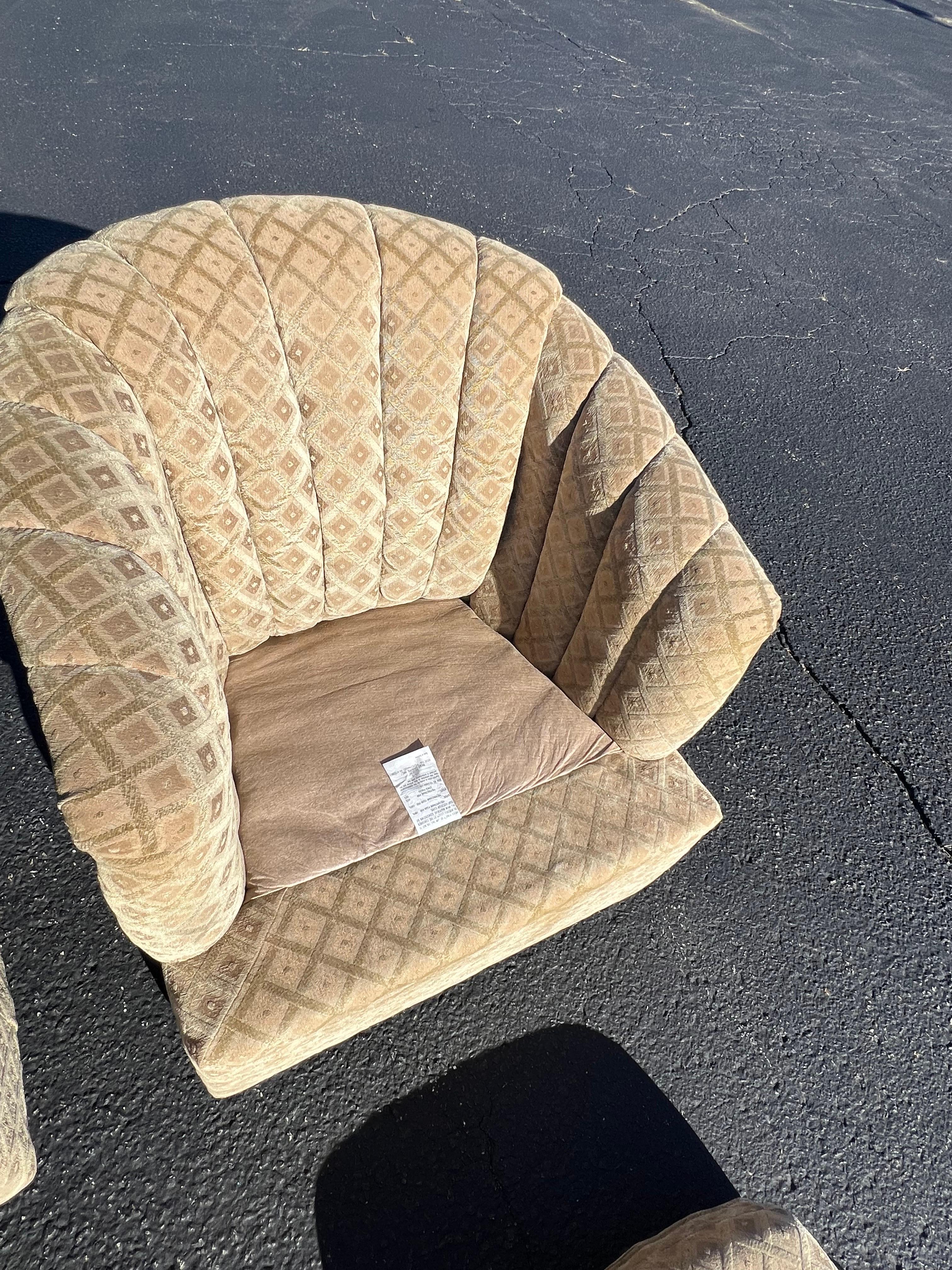 Pair of Post Modern Swivel Chairs  For Sale 11